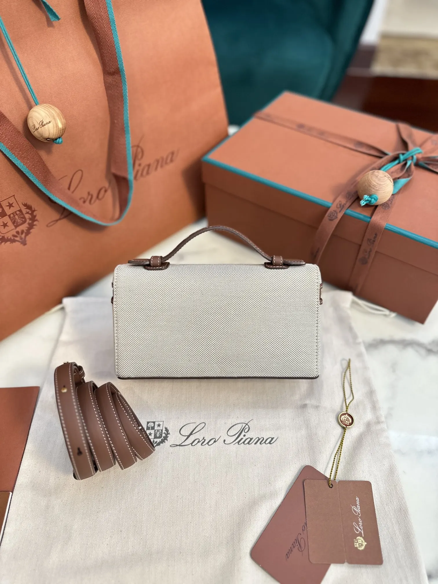 Brown Clutch Bag Canvas