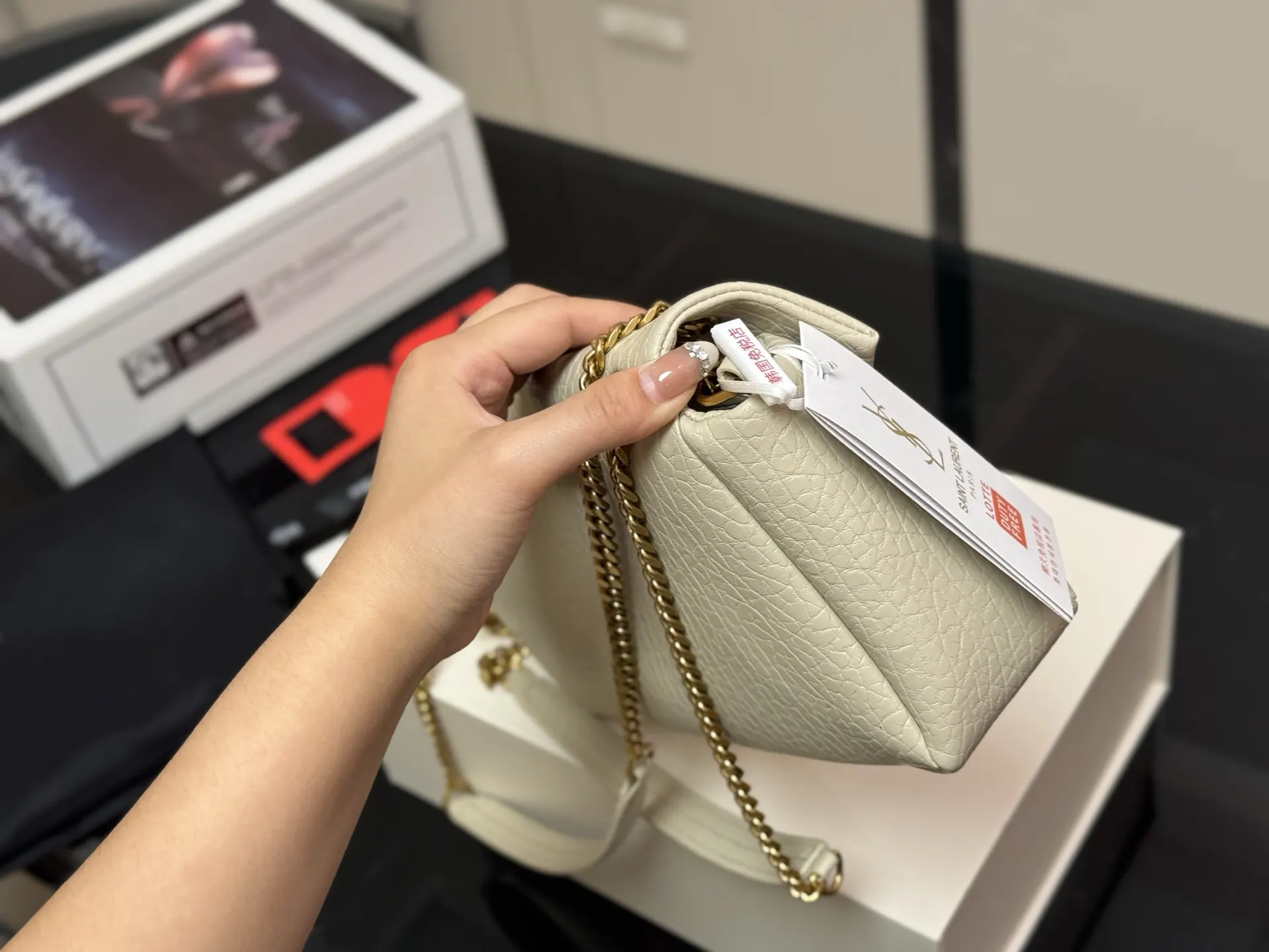 YSL 羊皮 太STALY 腋下包 复古腋下背款