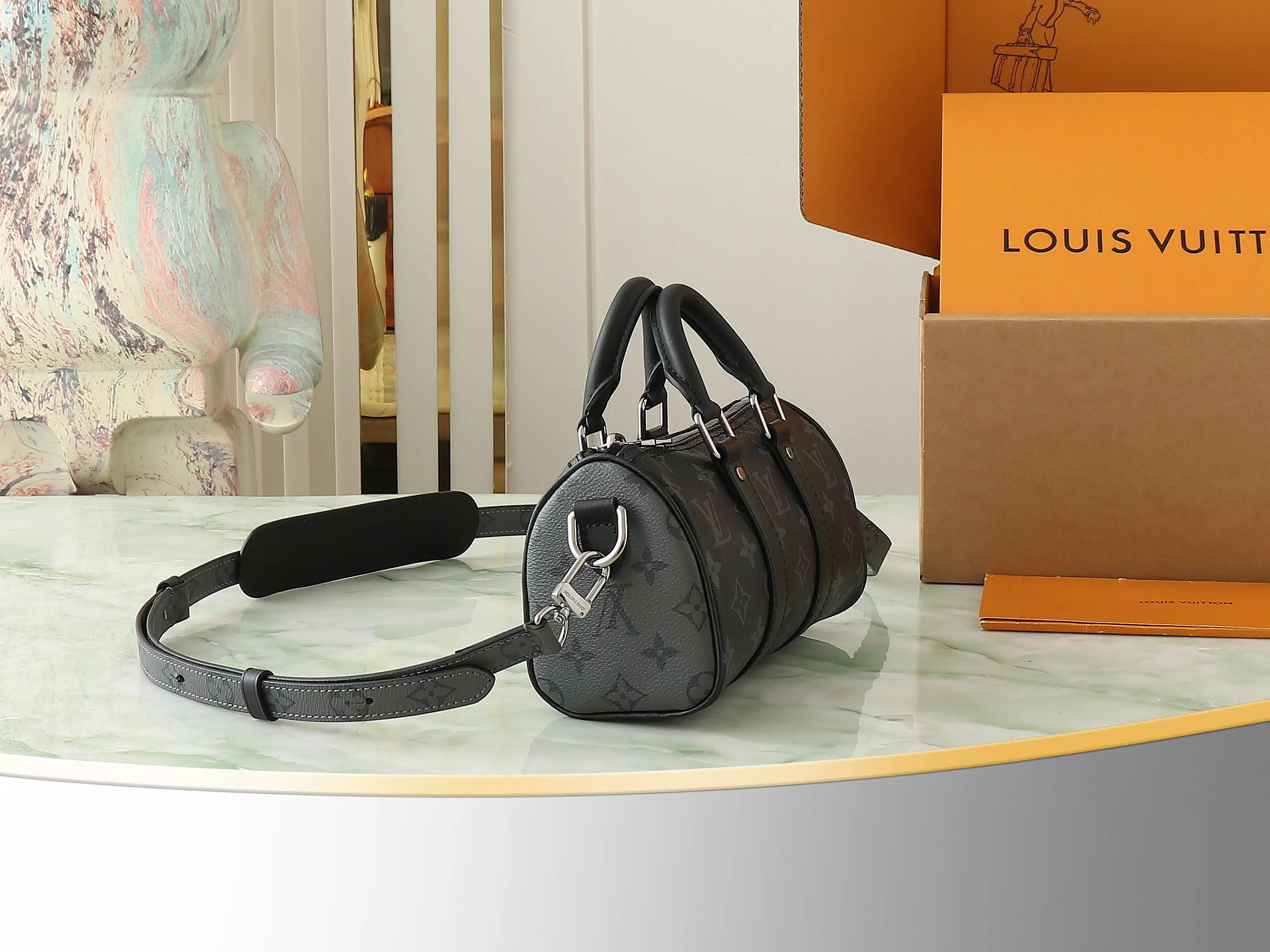 LV Keepall 黑色老花 旅行袋 大容量出行款(數字2)