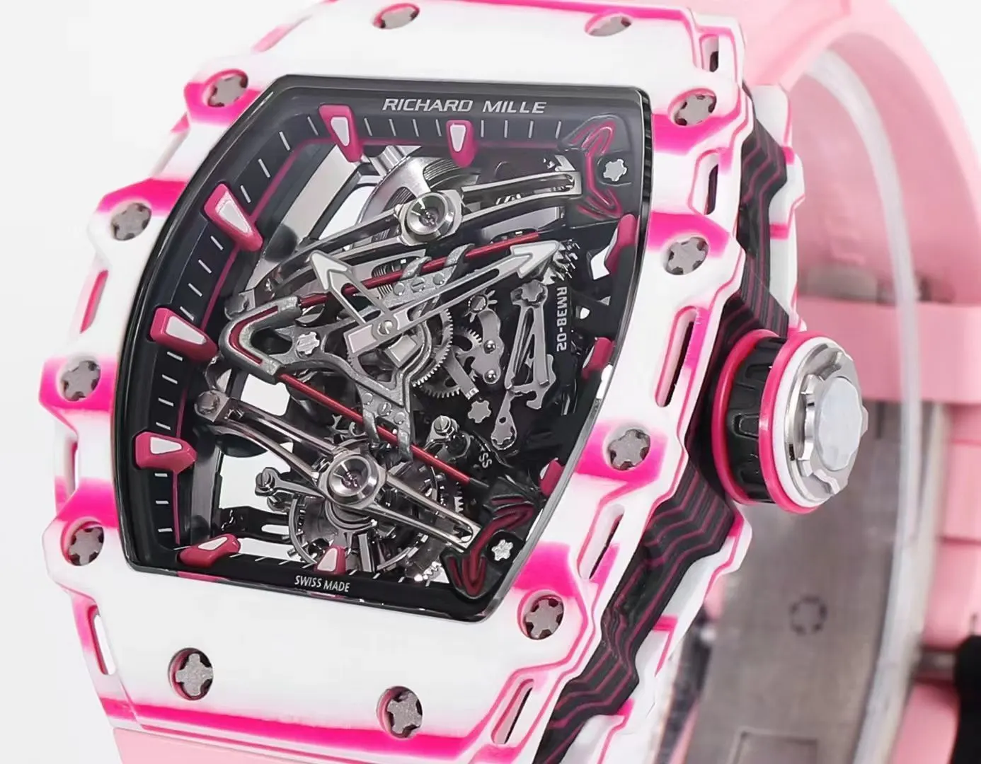 Richard Mille 白色 紅色 手錶 經典腕表款