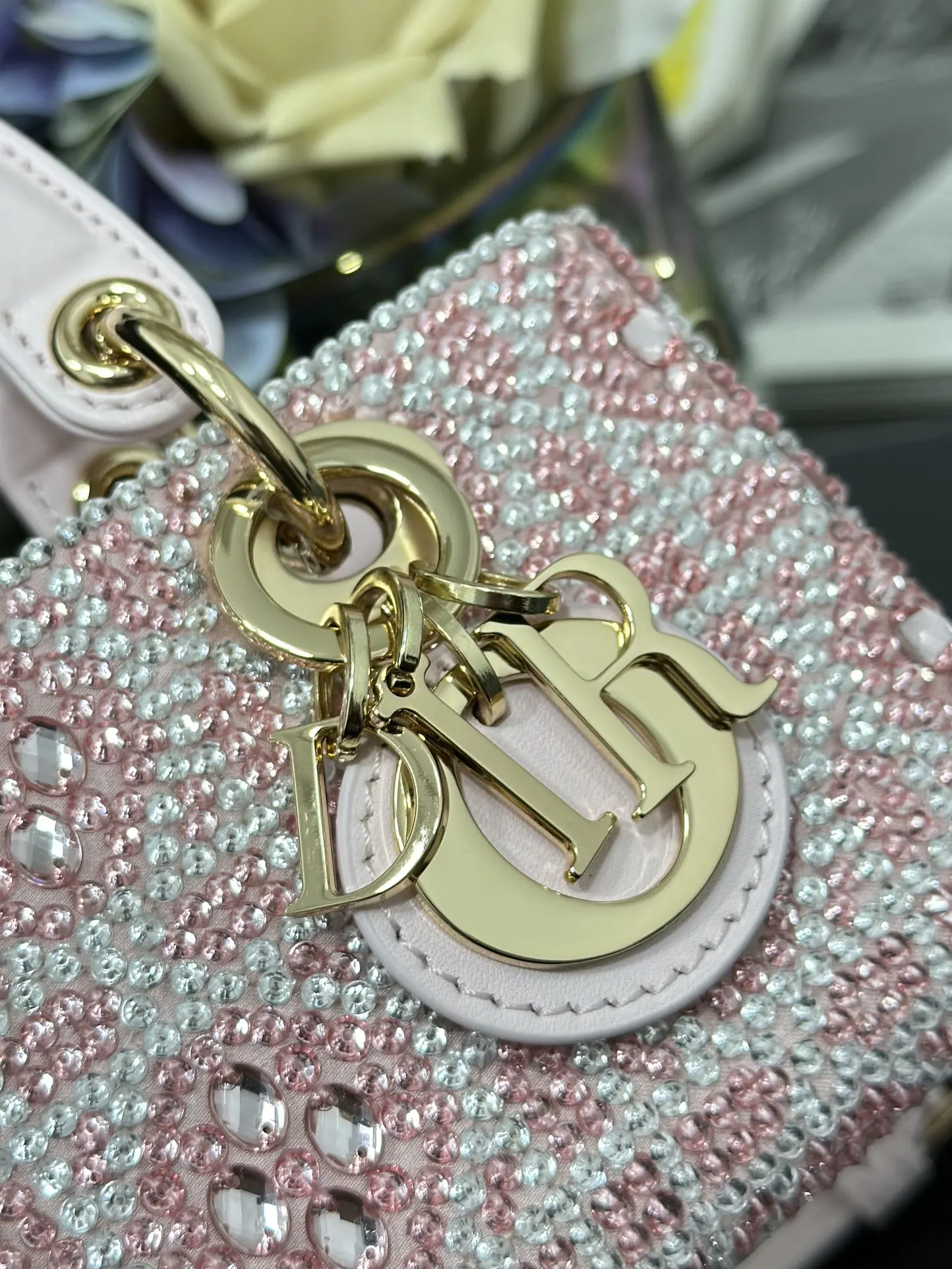 Dior 白色 粉色 皮革 链条包 精致链条款