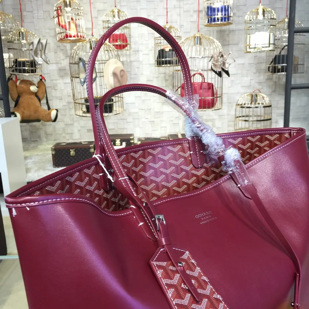 Goyard 戈雅 双面可用 充满法式优雅 订制Y字母涂鸦料 皮轻 托特包 大容量托特款