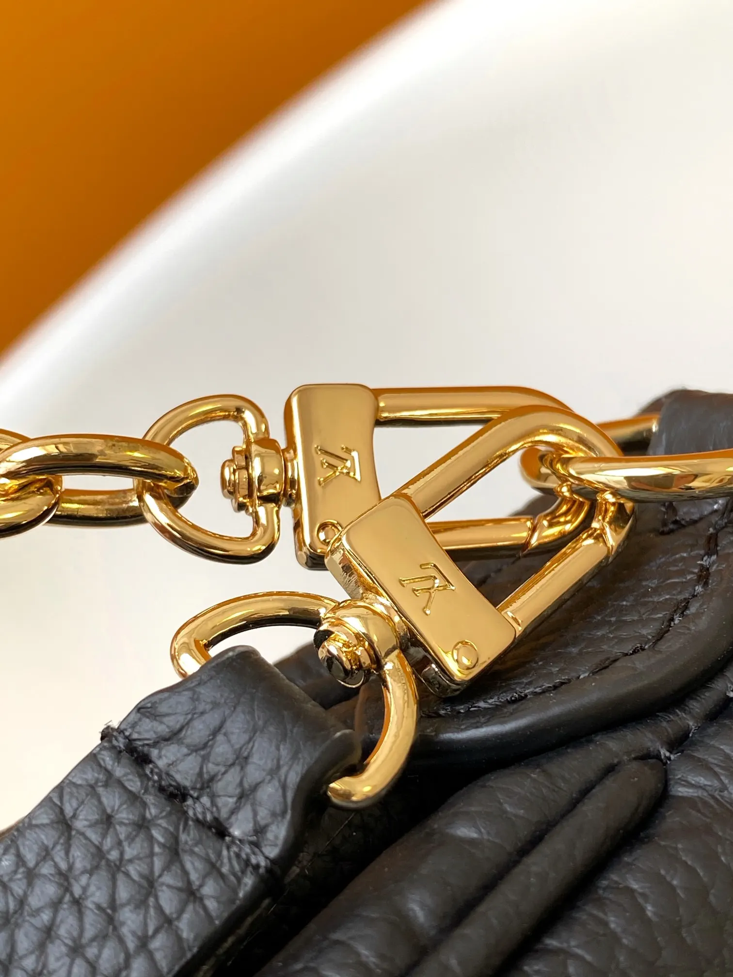 Louis Vuitton Black Chain Bag Leather
