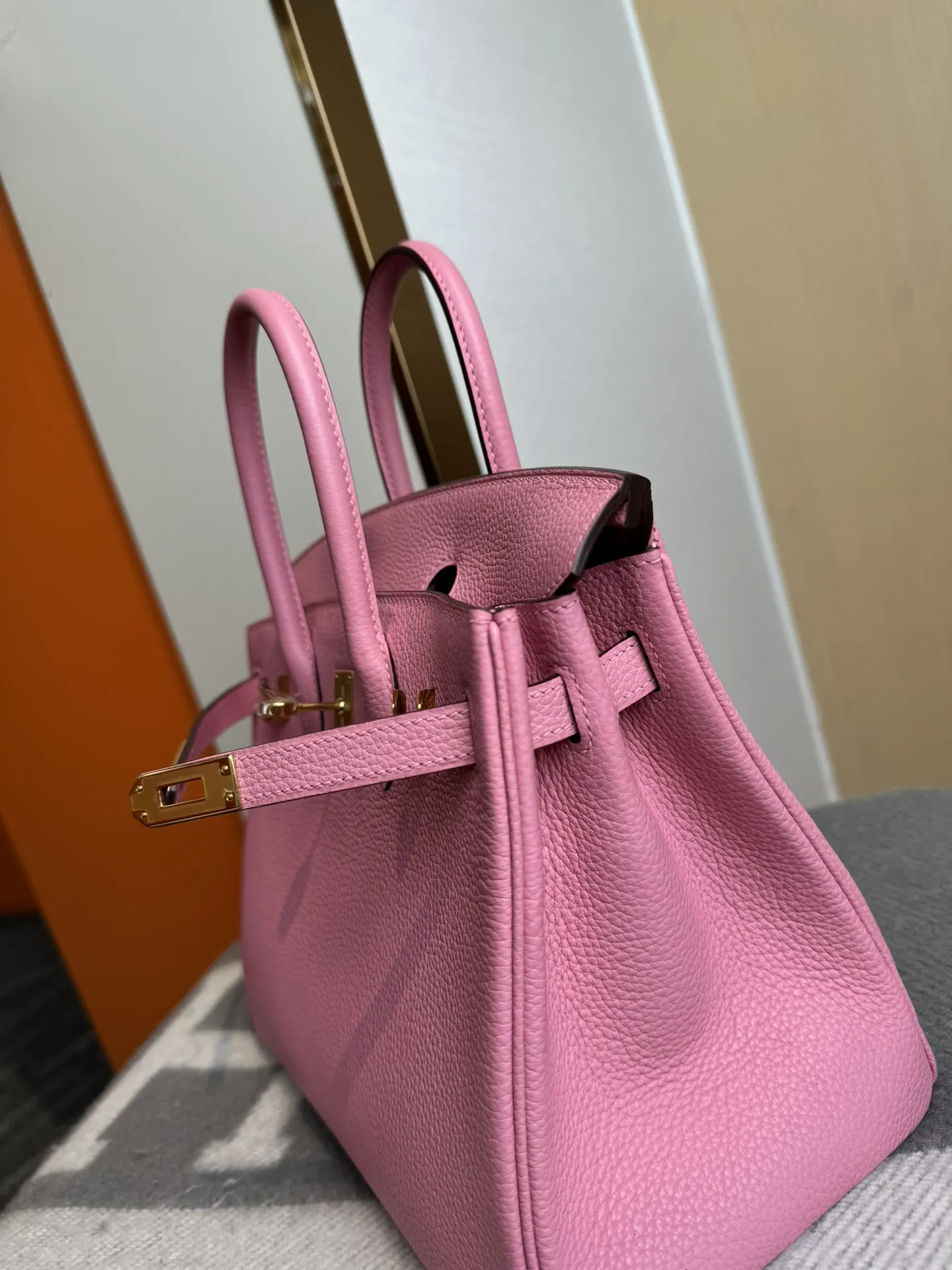 Birkin 铂金 进口Togo皮 樱花粉 金扣 手提包 通勤手提款