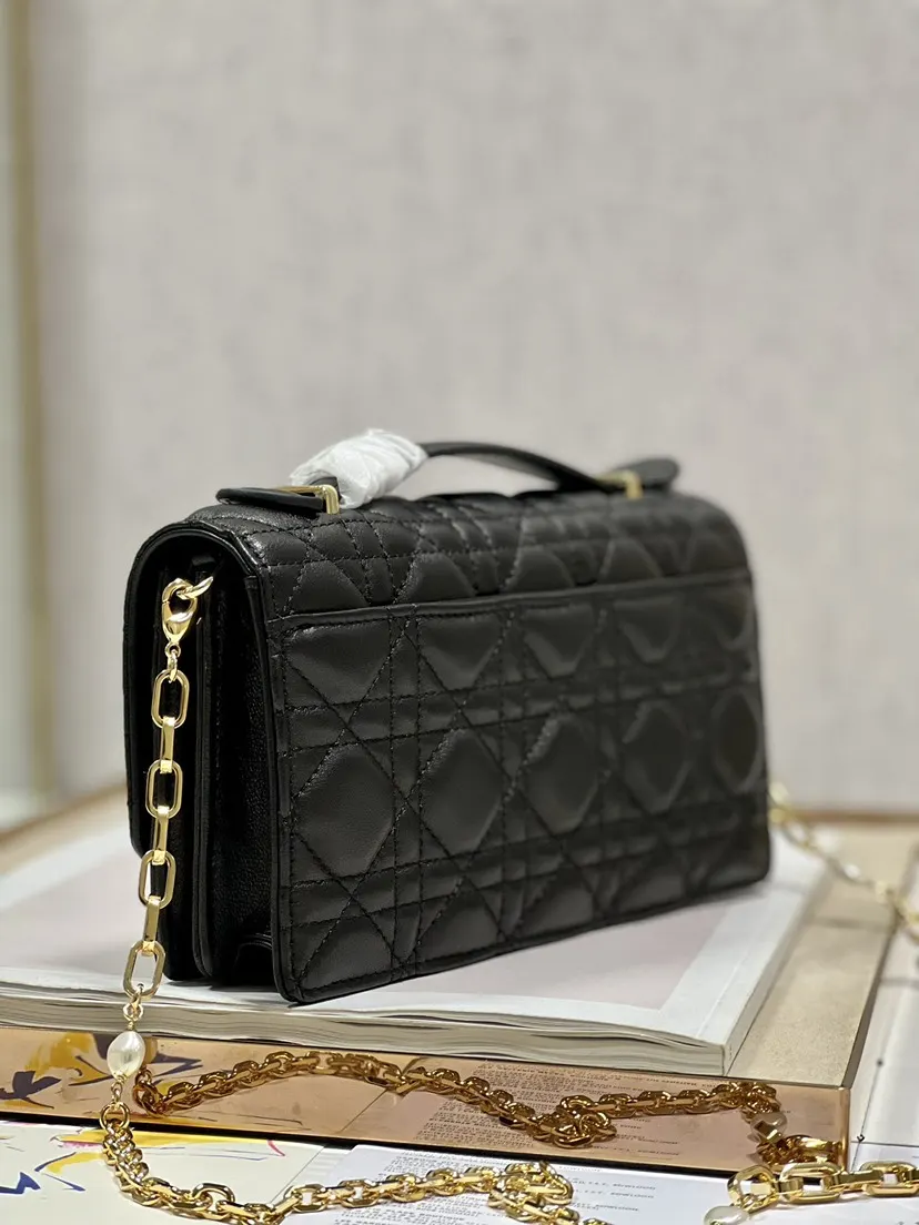 Dior 黑色 金色 羊皮 鏈條包 精致鏈條款