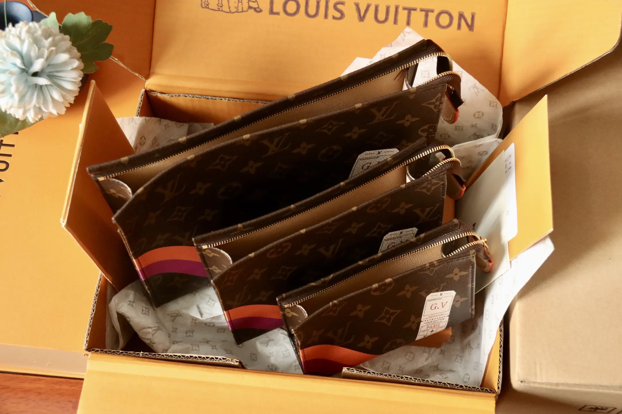 Louis Vuitton Trio 老花化妆包 实拍款01