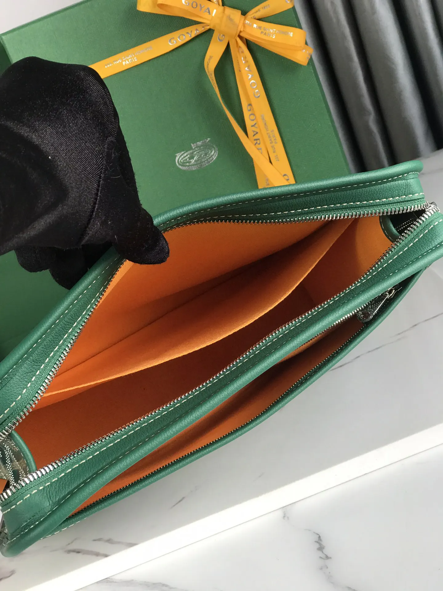 Goyard 黄色 牛皮 手拿包 精致手拿款