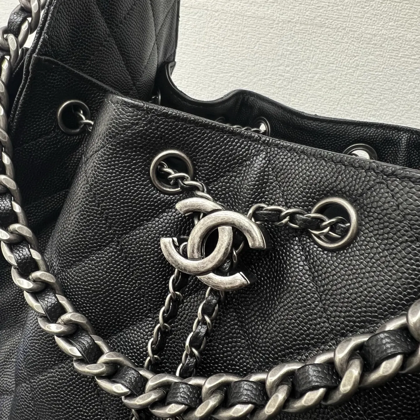 Chanel 深藍色牛皮Hobo腋下包 單肩