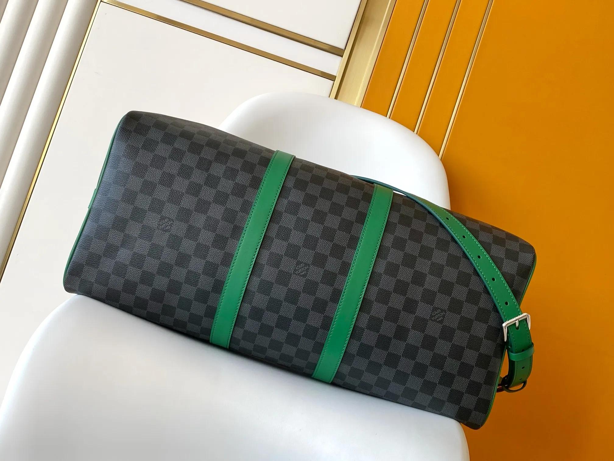 Black Green Fashion Item Travel Canvas