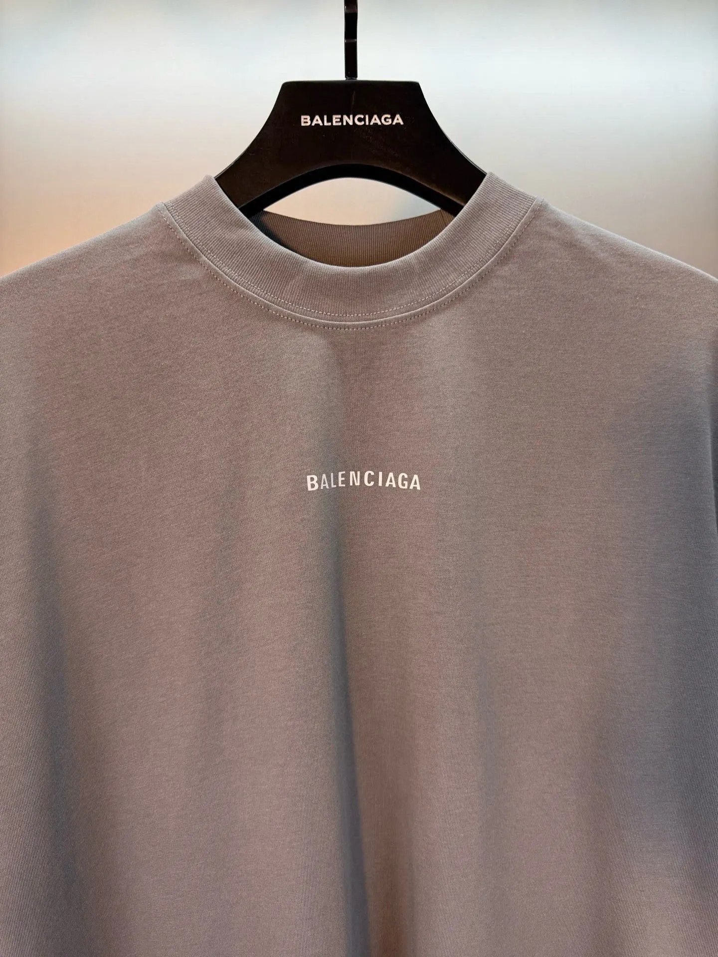 Balenciaga Gray Cotton Logo Short Sleeve T-Shirt Street