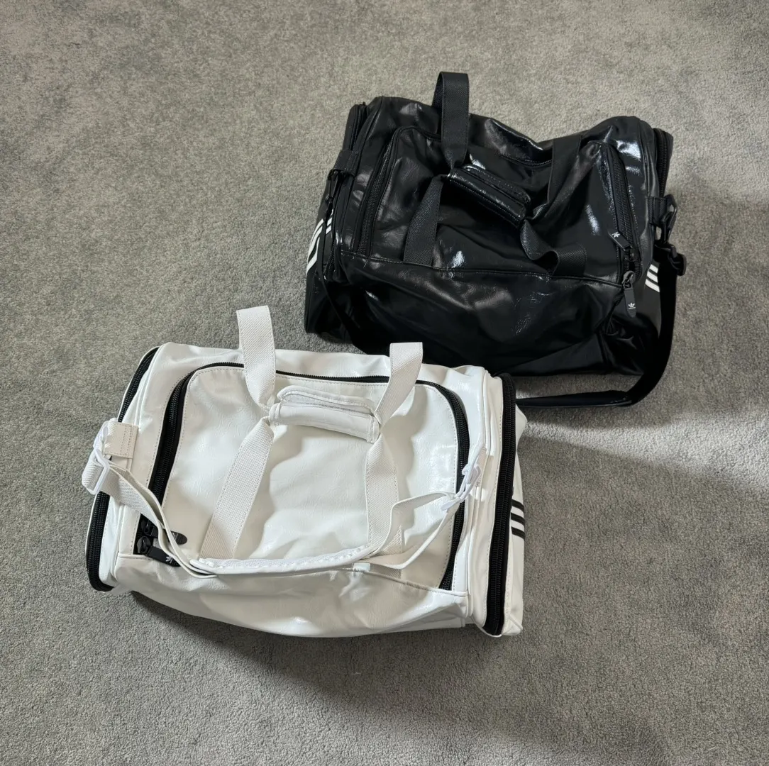 黑色 白色 旅行袋 大容量旅行款