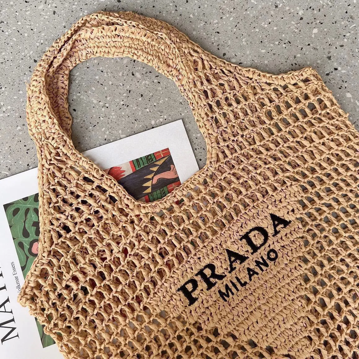 Prada 草编包 网紅款單肩包 草编包 网紅款单 日常單肩背款