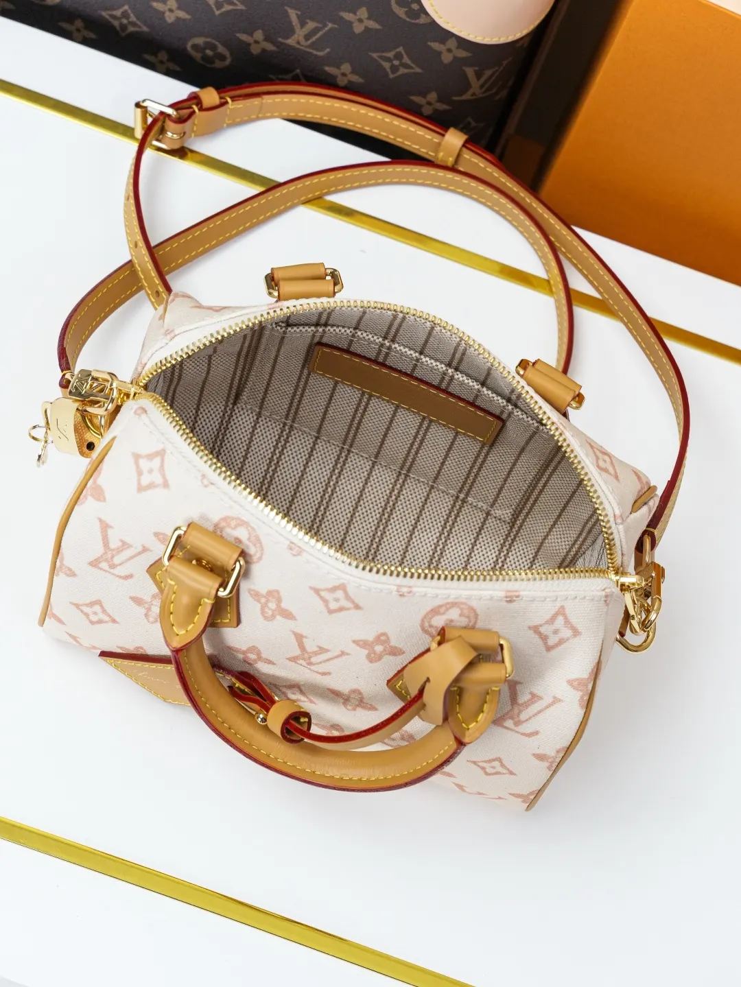 LV Speedy 白棕老花旅行袋 复古大容量出行款｜ORBUYBAG 嵐奢包高端時尚精品