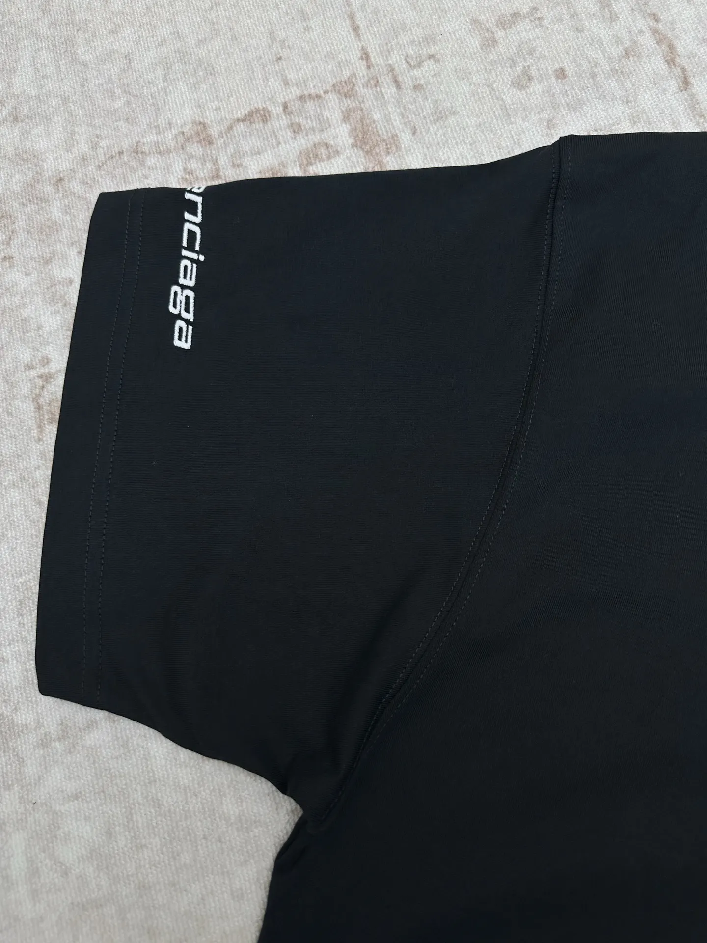 Balenciaga 蓝色 Logo 刺绣 短袖T恤 街头休闲款