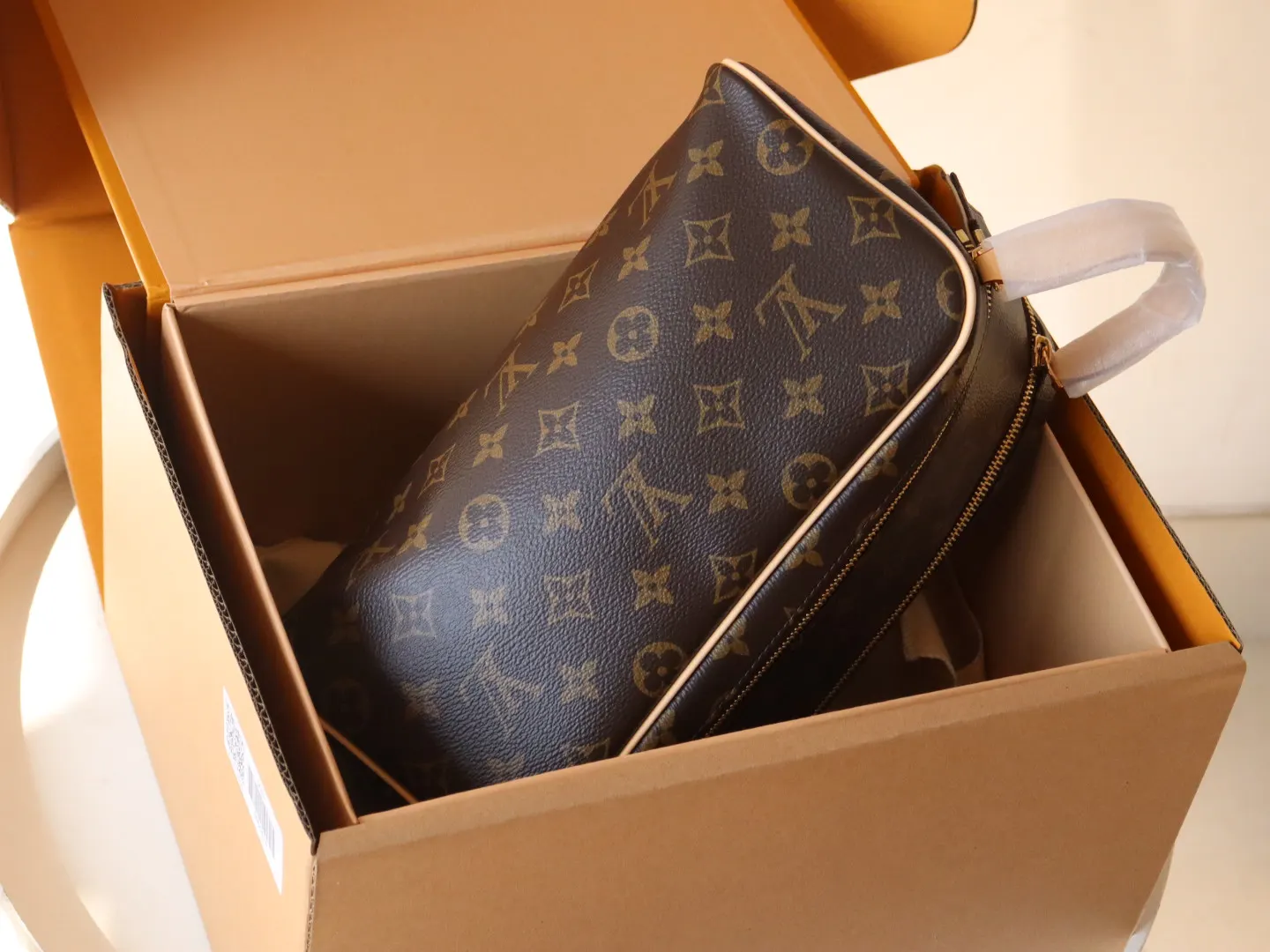Monogram Cosmetic Pouch Leather