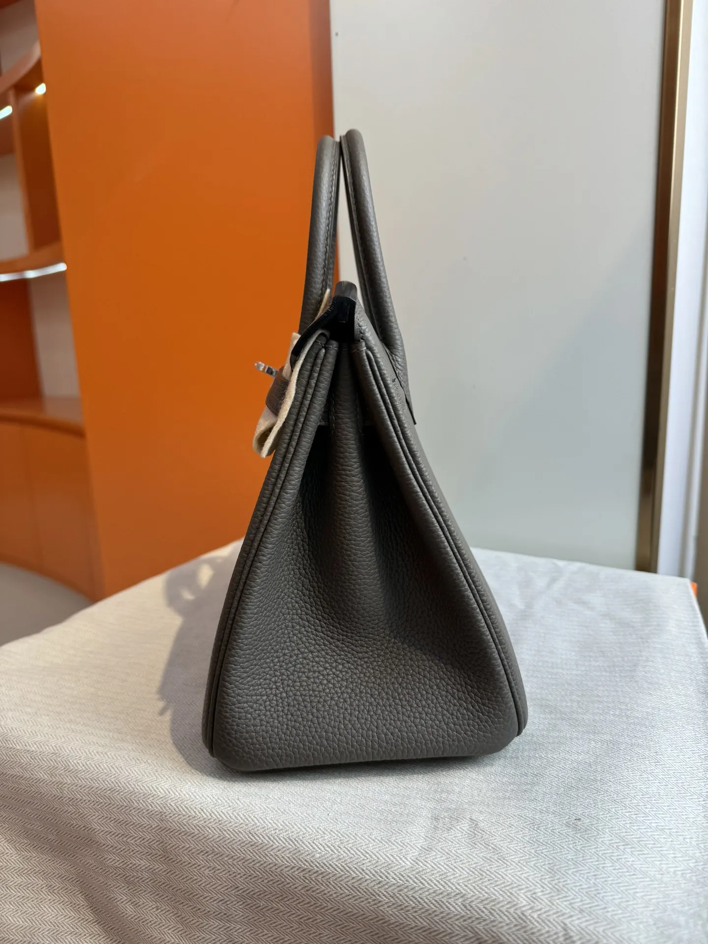Birkin 铂金 进口Togo皮 锡器灰 銀扣 手提包 通勤手提款