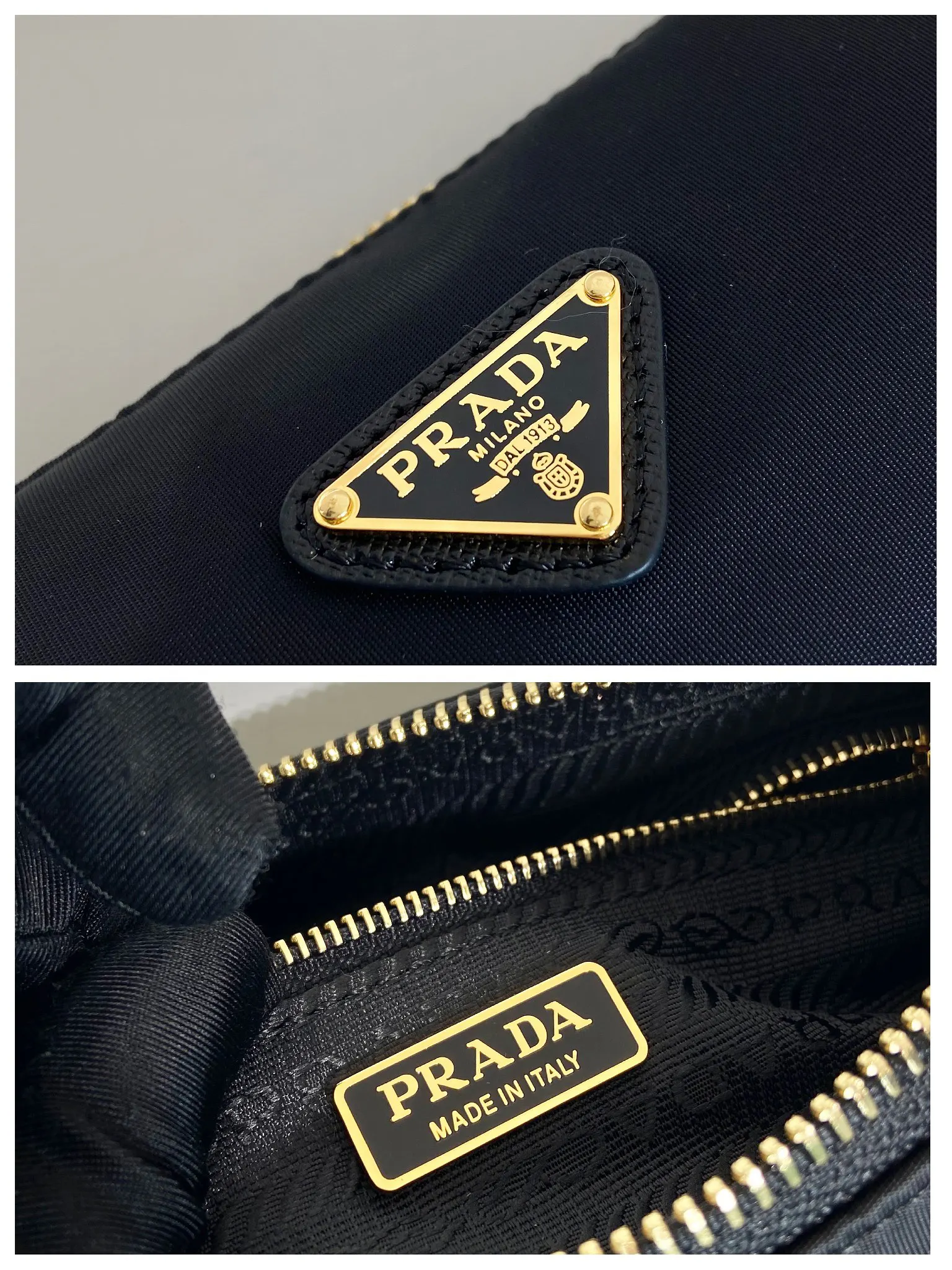 Prada Re-Nylon 1NE058 皮革 三角標 腋下包