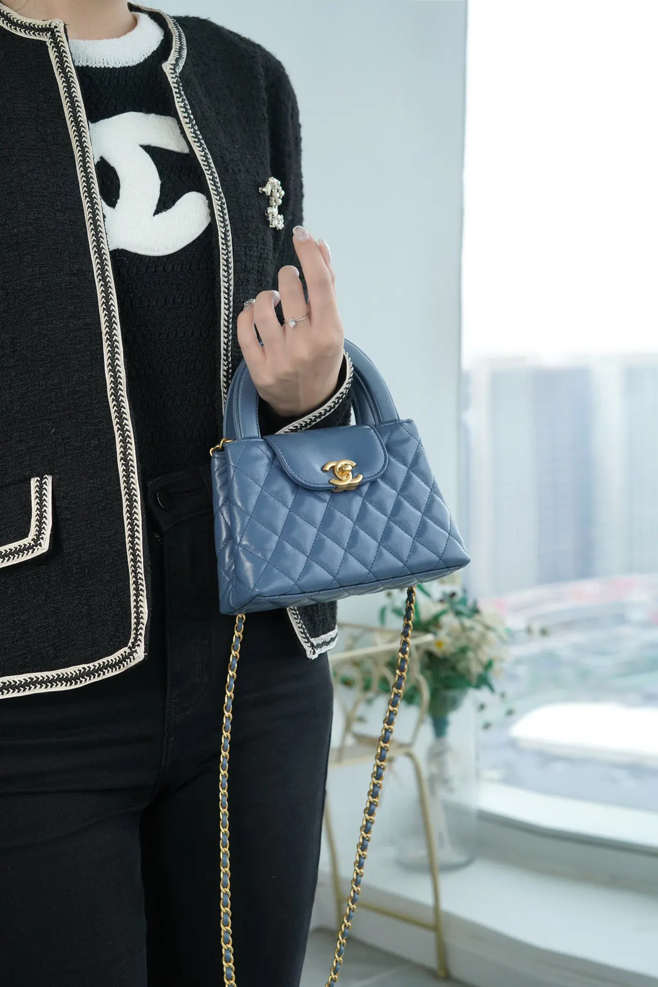 CHANEL 黑色 羊皮 手提包 通勤手提款