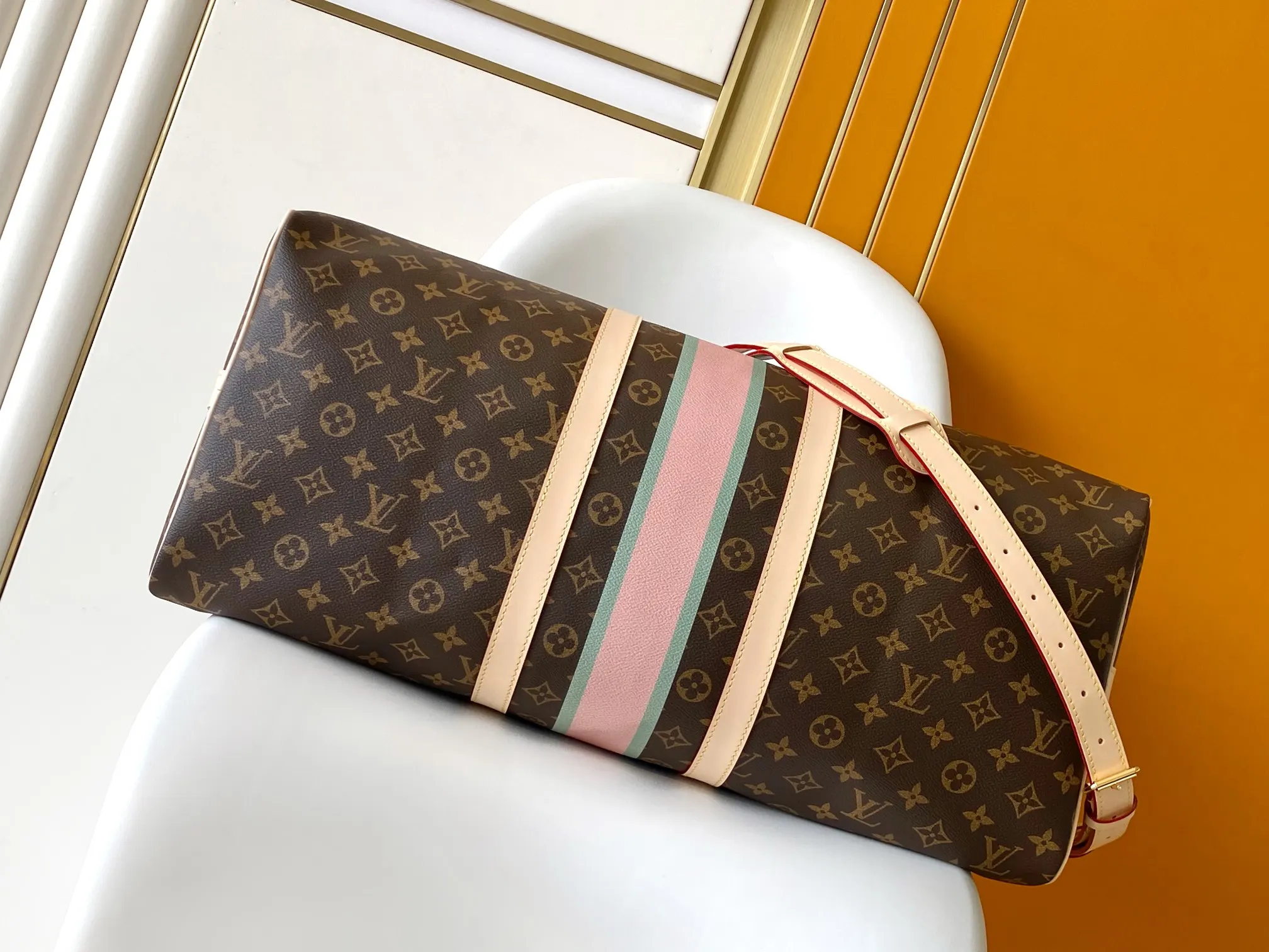 LV Keepall 老花 牛皮 旅行包 大容量旅行款