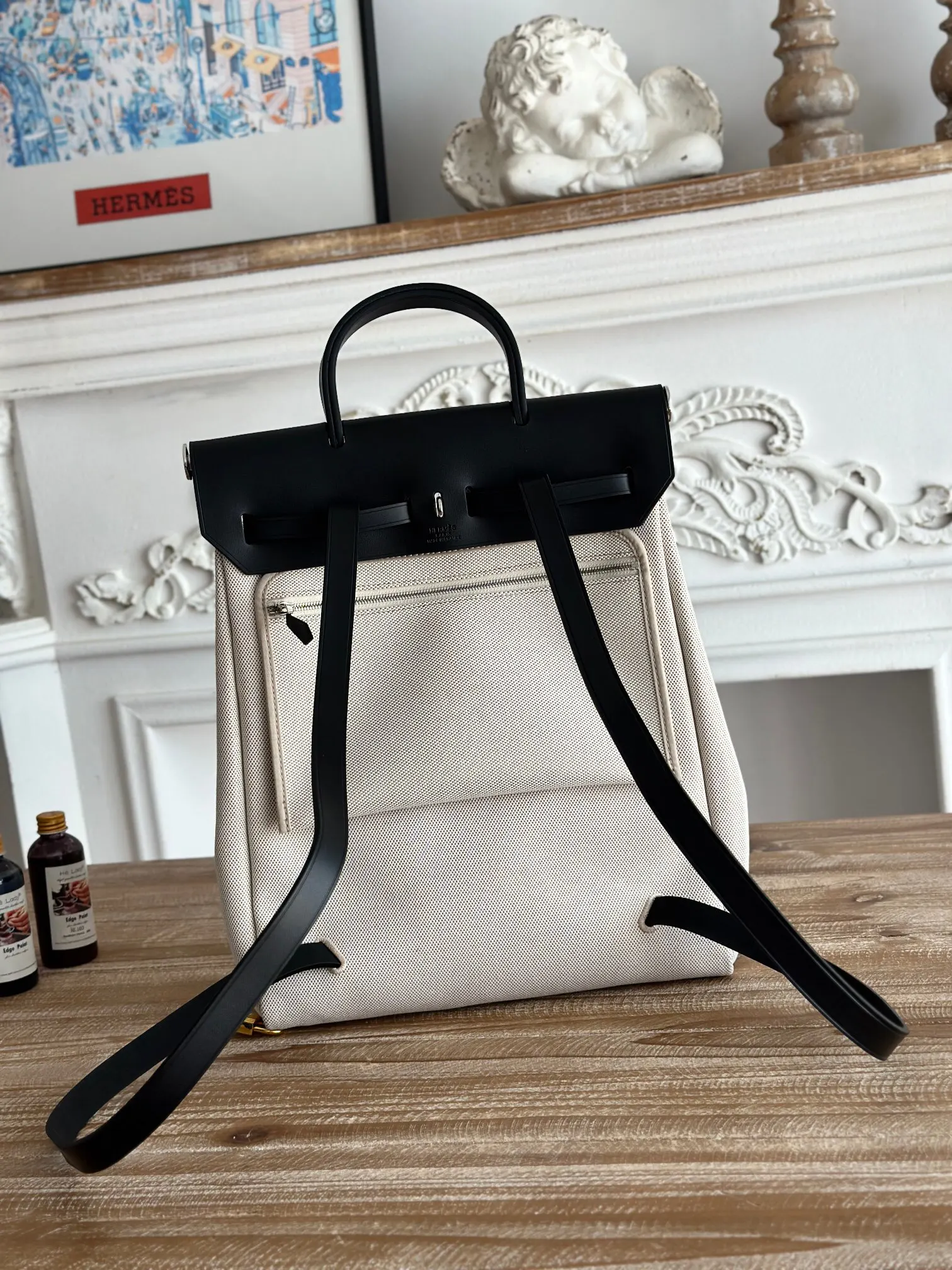 Hermès Herbag 牛皮 双肩包 轻便通勤