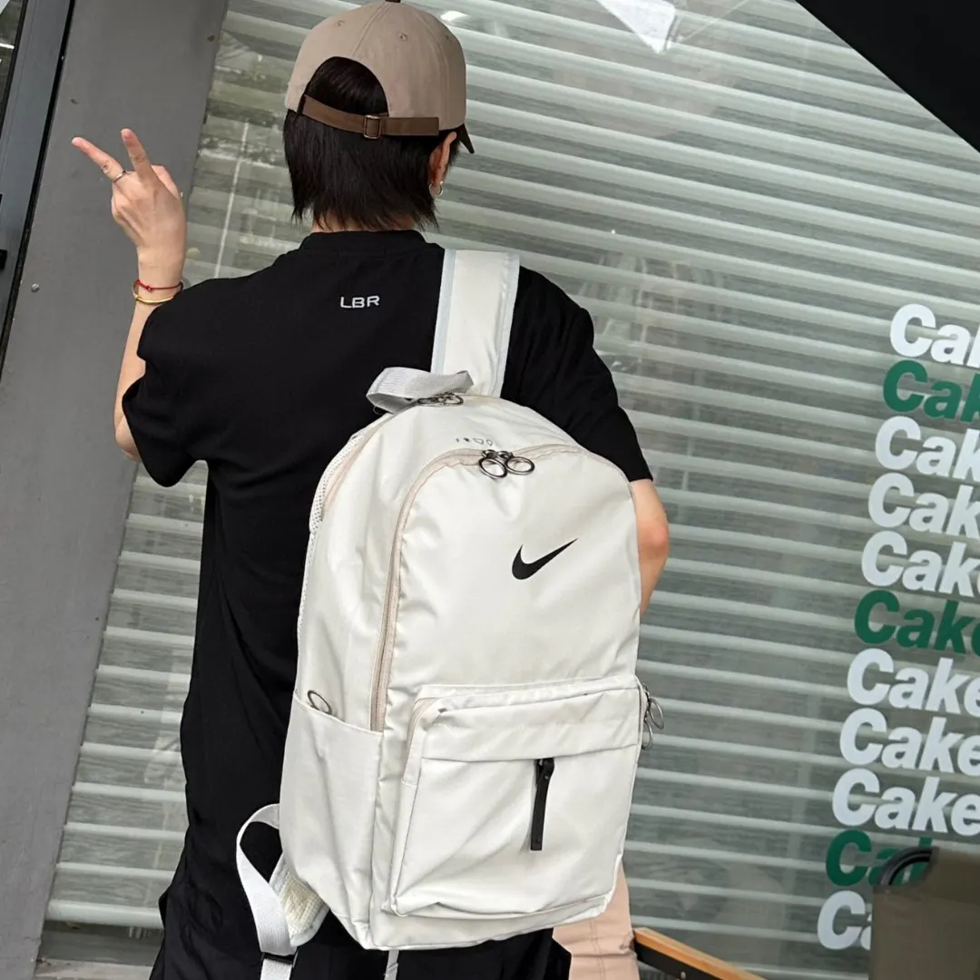 黑色 米白 耐克nike單肩包学生书包 日常單肩背款