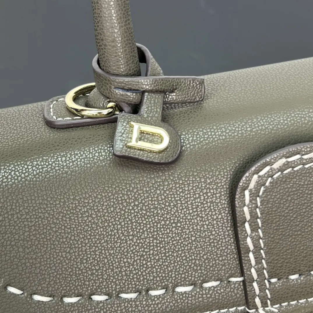 Delvaux 焦糖色 小牛皮 手提包 通勤手提款