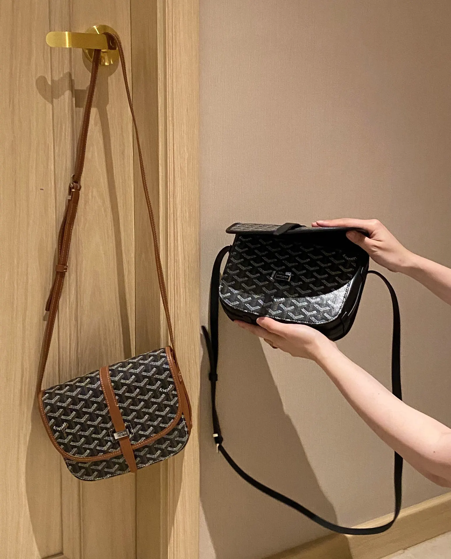 Goyard 黑色 棕色 斜挎包 轻便斜挎款