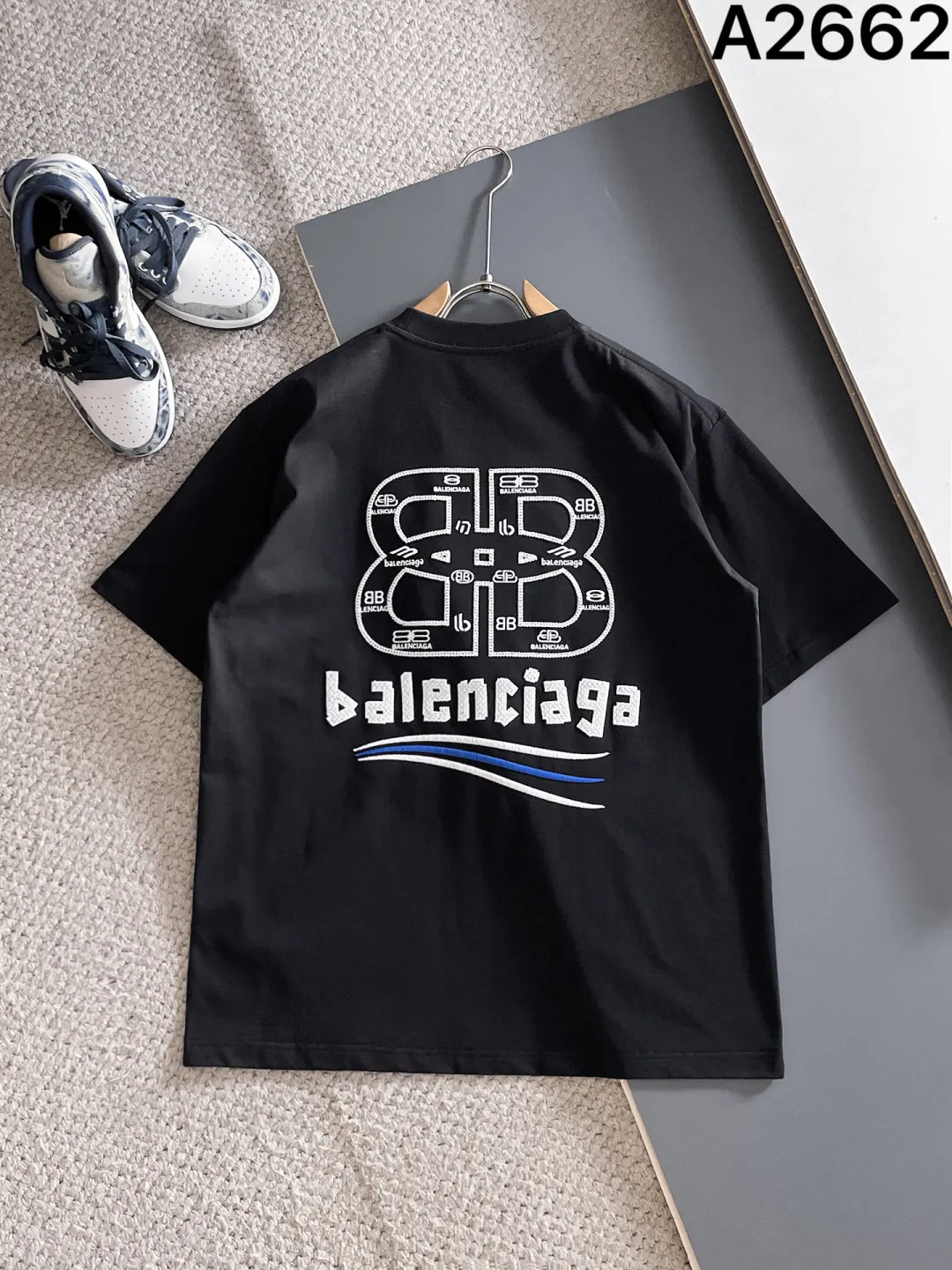 Balenciaga 黑色 纯棉 Logo 短袖T恤