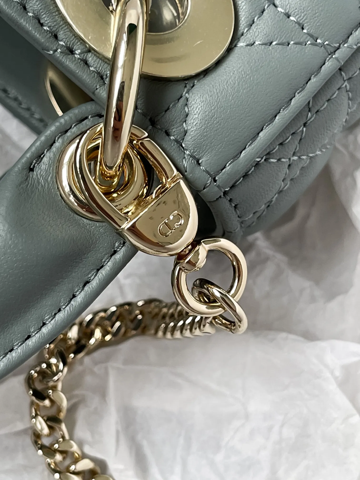 Dior Lady Dior 小號 綠色 手提包