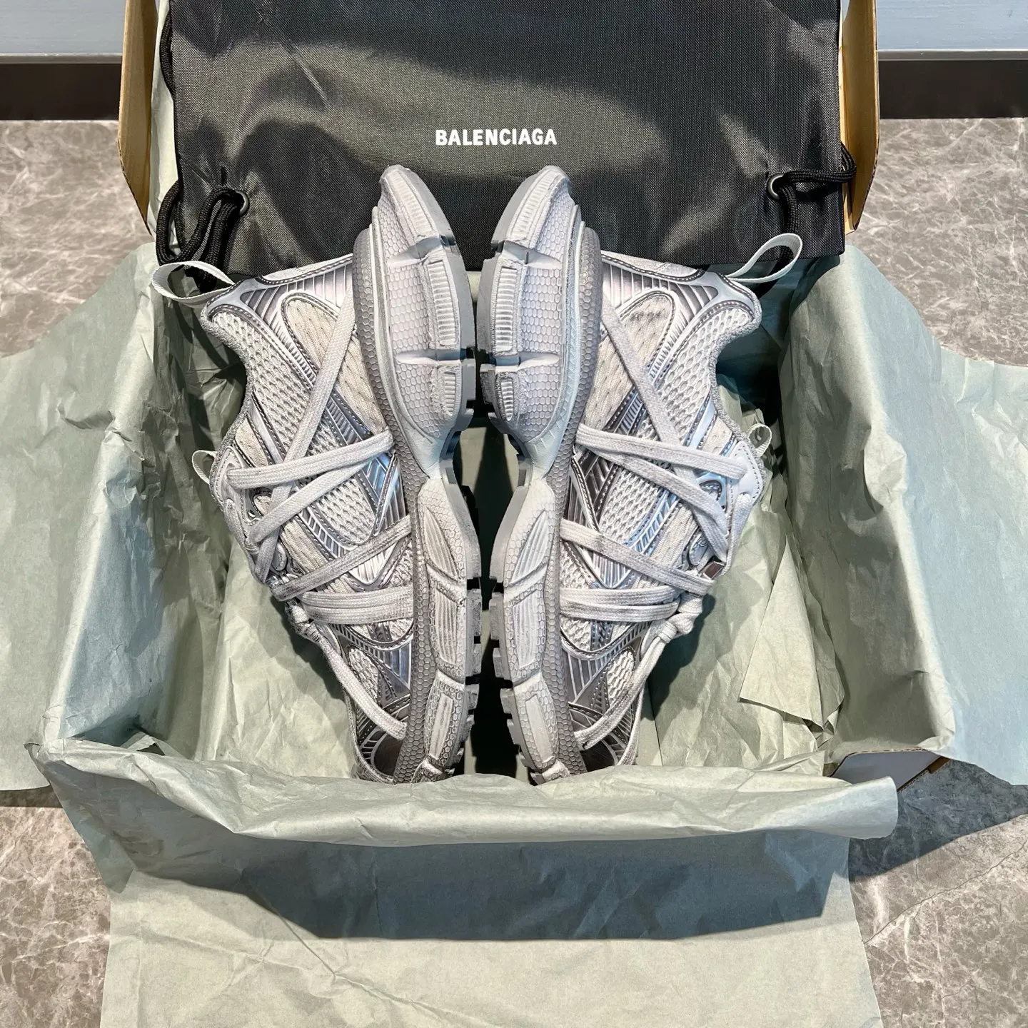 Balenciaga 银色 厚底 运动鞋