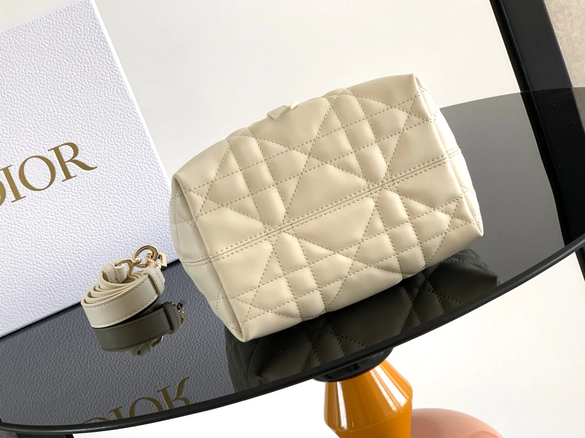 Dior Toujours Ivory Lambskin Handbag