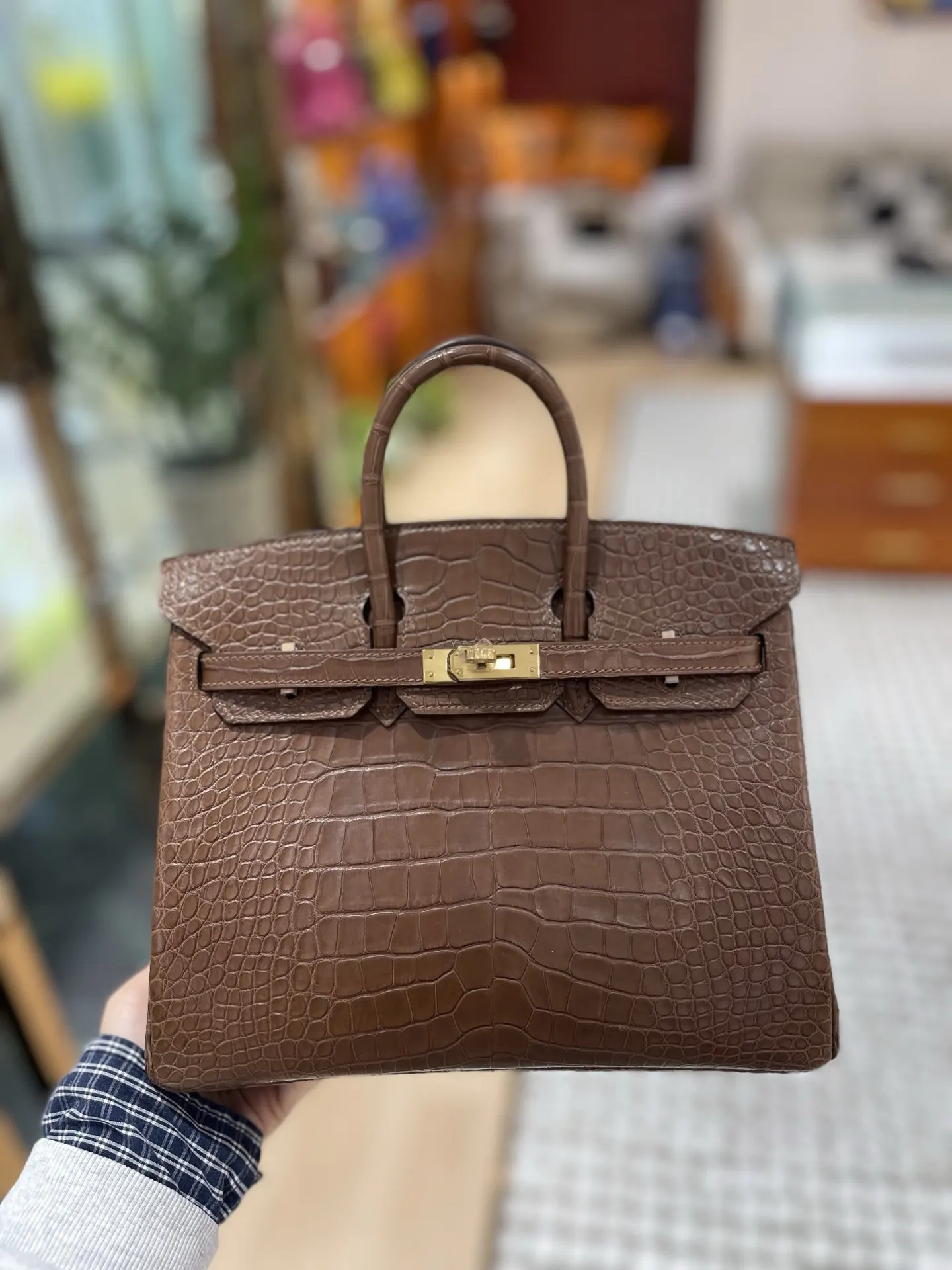 Hermès Birkin 喜马拉雅鳄鱼纹压 鳄鱼纹牛皮 手提包 13cm