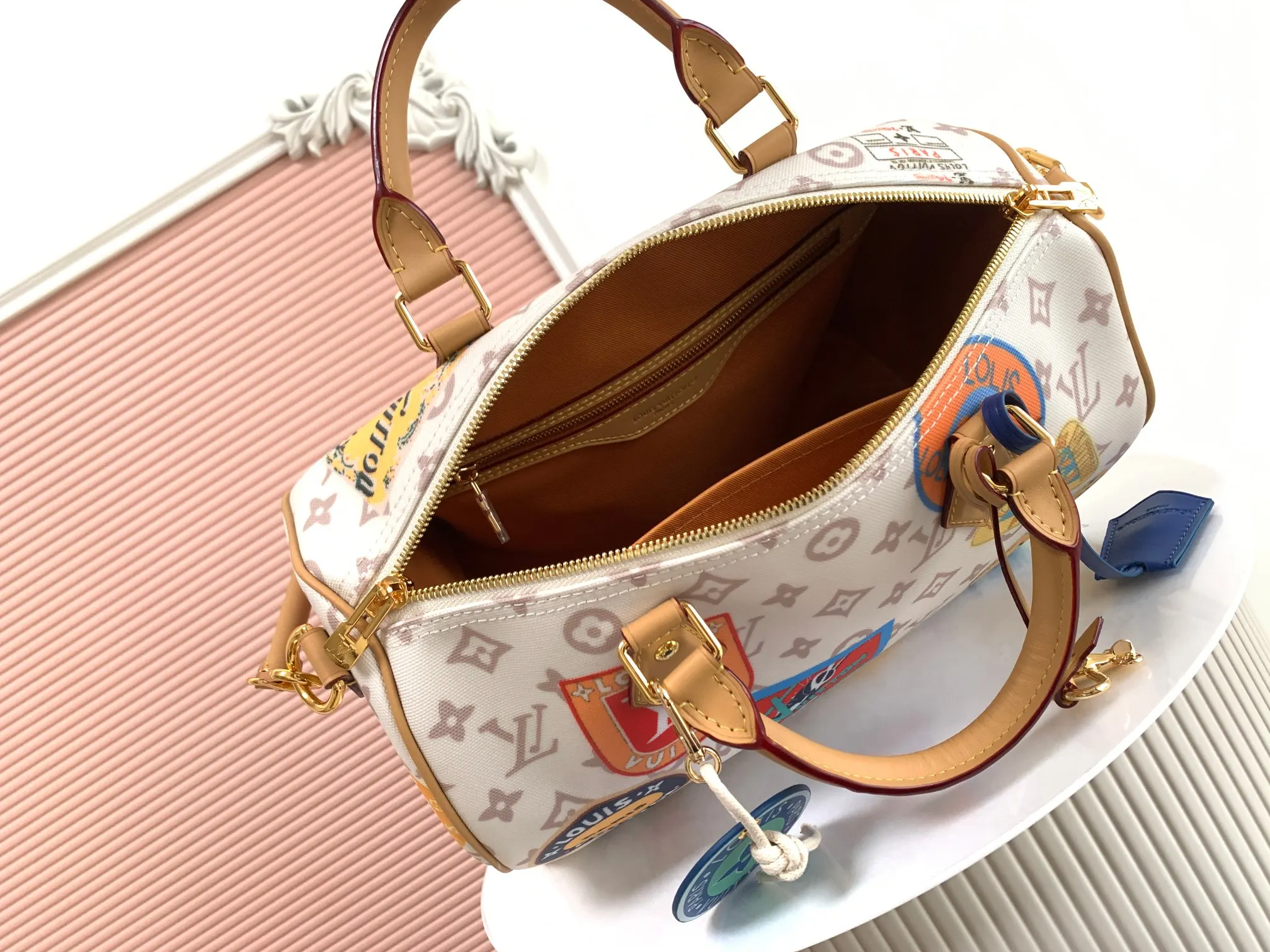 LV Speedy 老花 牛皮 收纳包 旅行收纳款