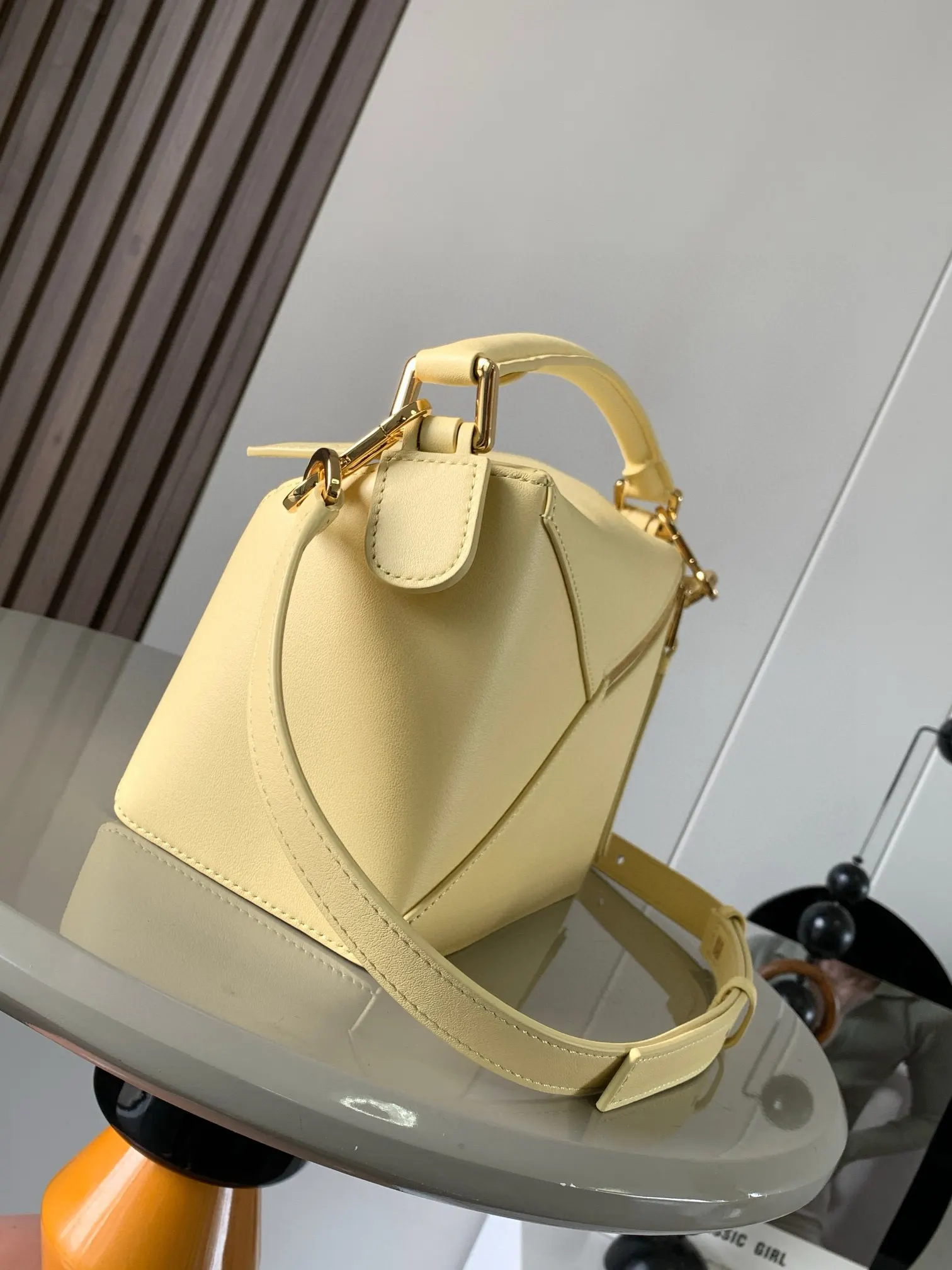 Yellow Clutch Bag Leather