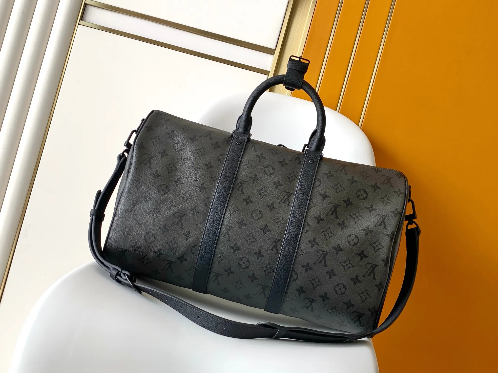 Keepall 灰色 牛皮 旅行袋 大容量旅行款