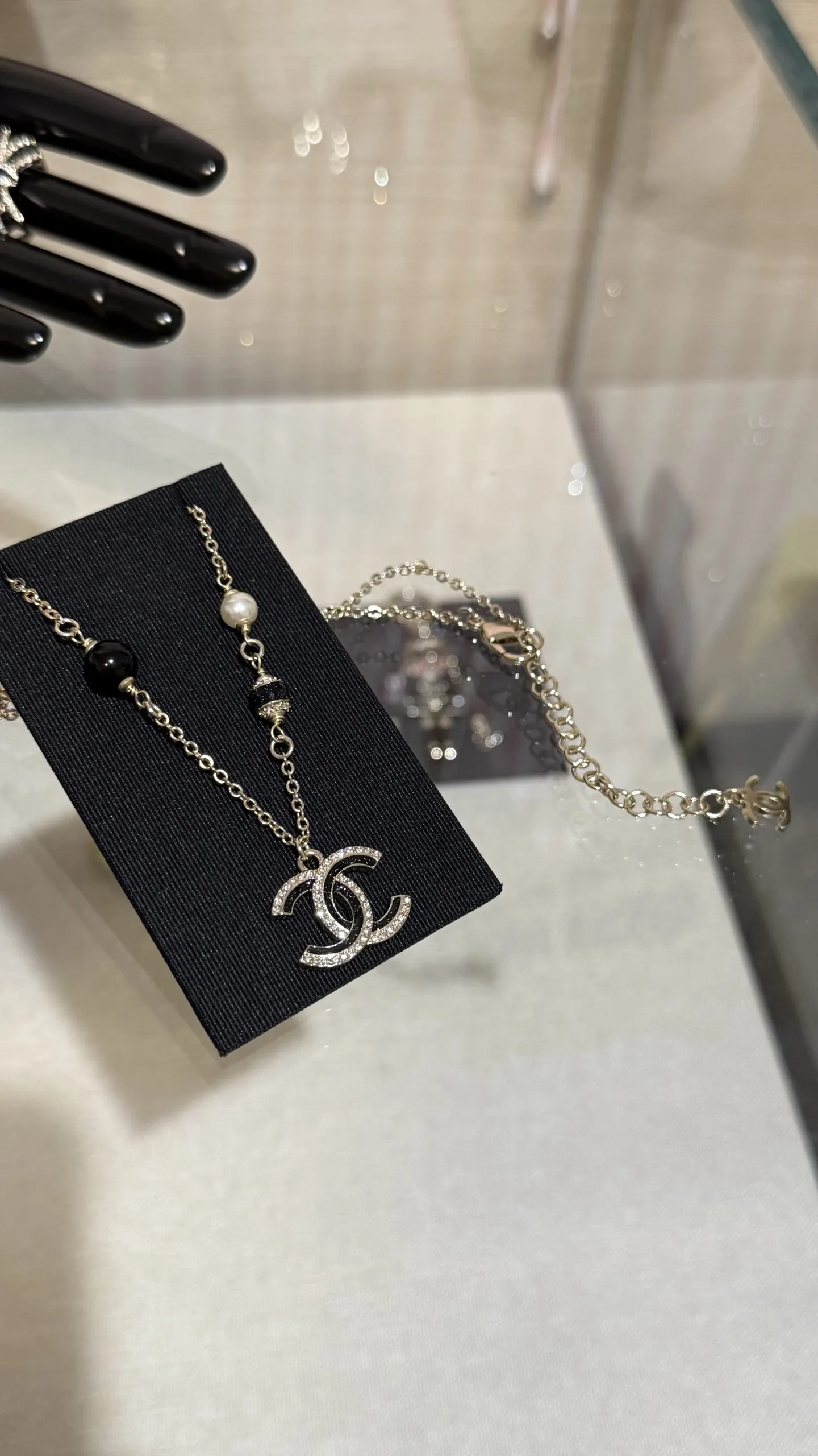 Chanel 黑色 珍珠 项链
