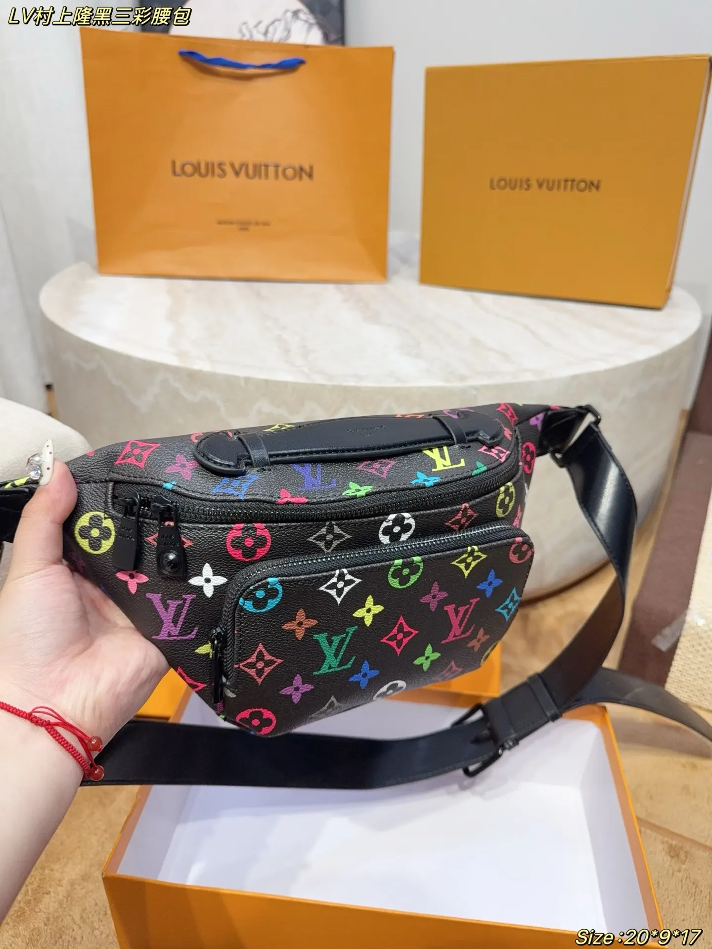 Black Silver Belt Bag Casual Canvas