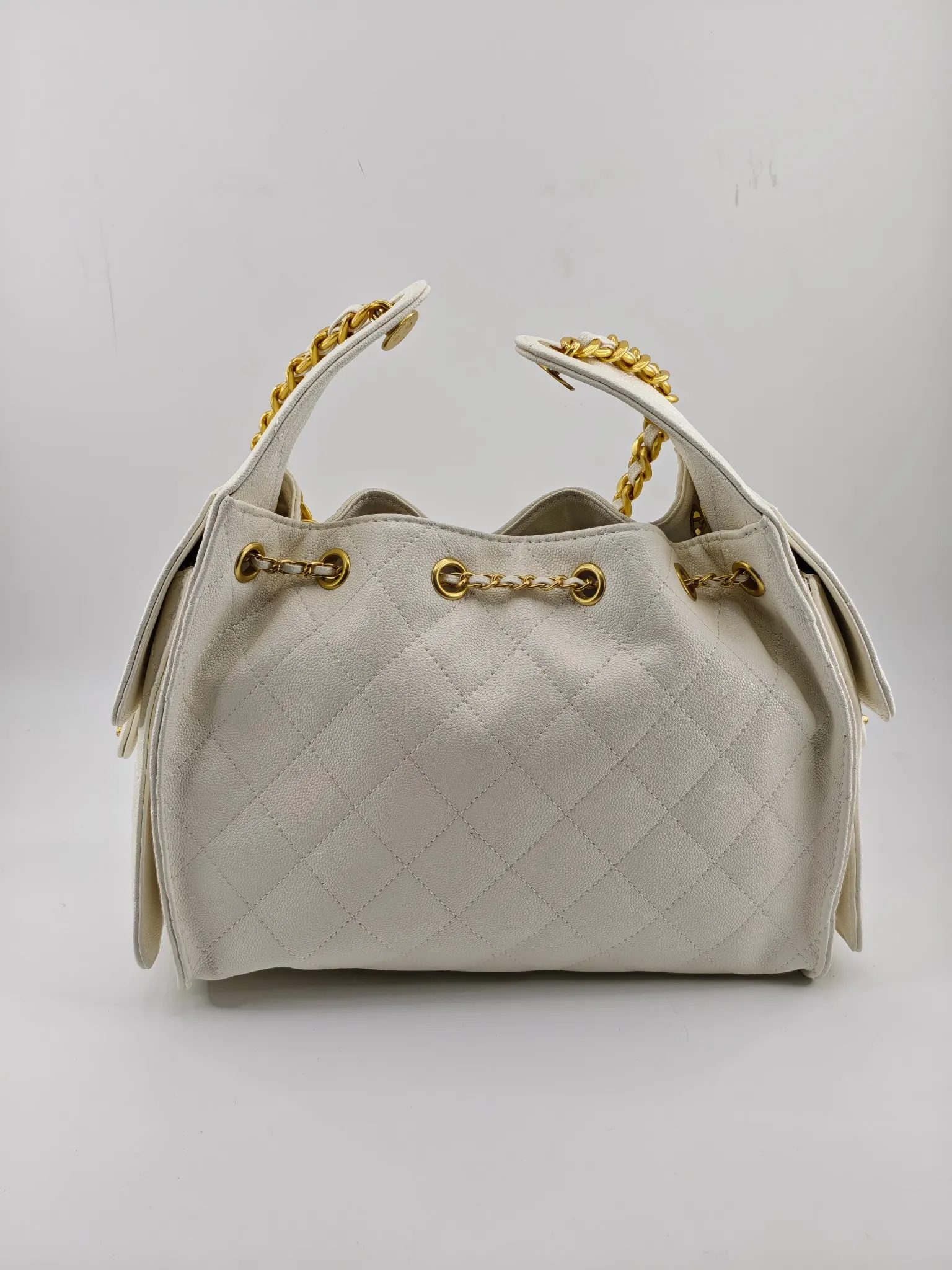 CHANEL Hobo 白色 牛皮 腋下包 復古腋下背款