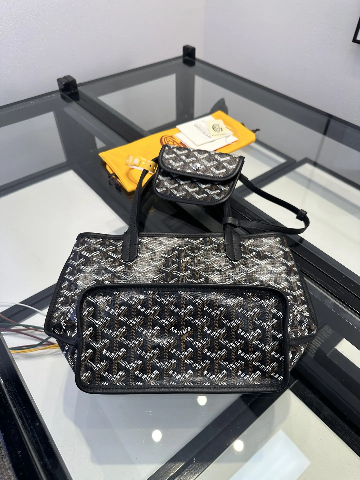 Goyard Black Tote Bag Leather
