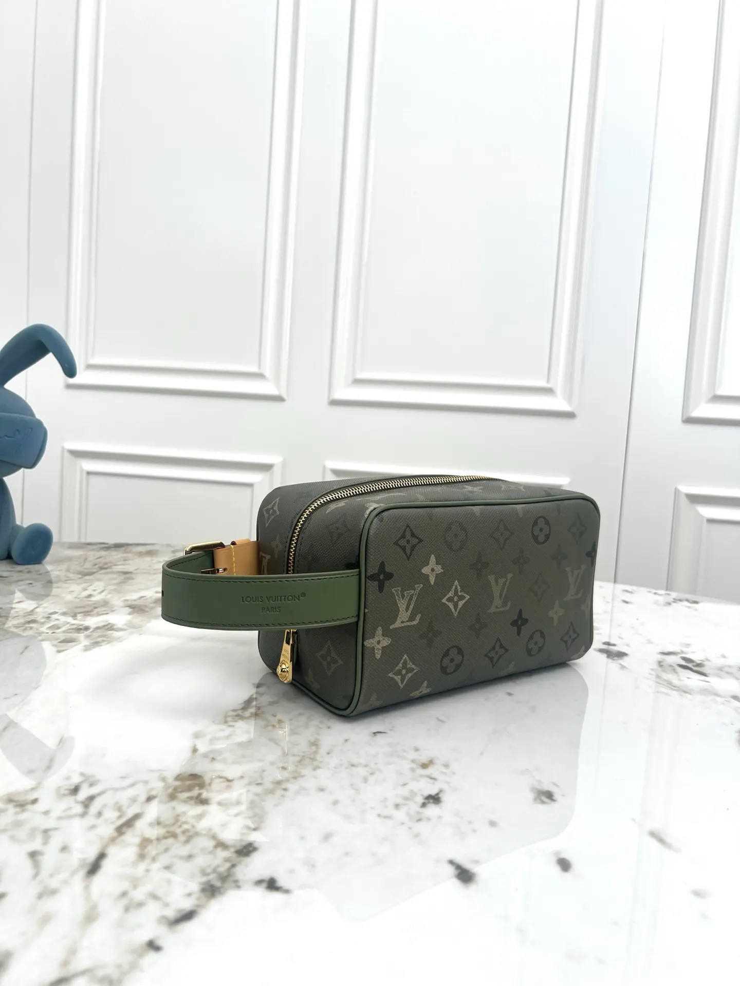 Green Monogram Top Handle Bag Commuter Canvas