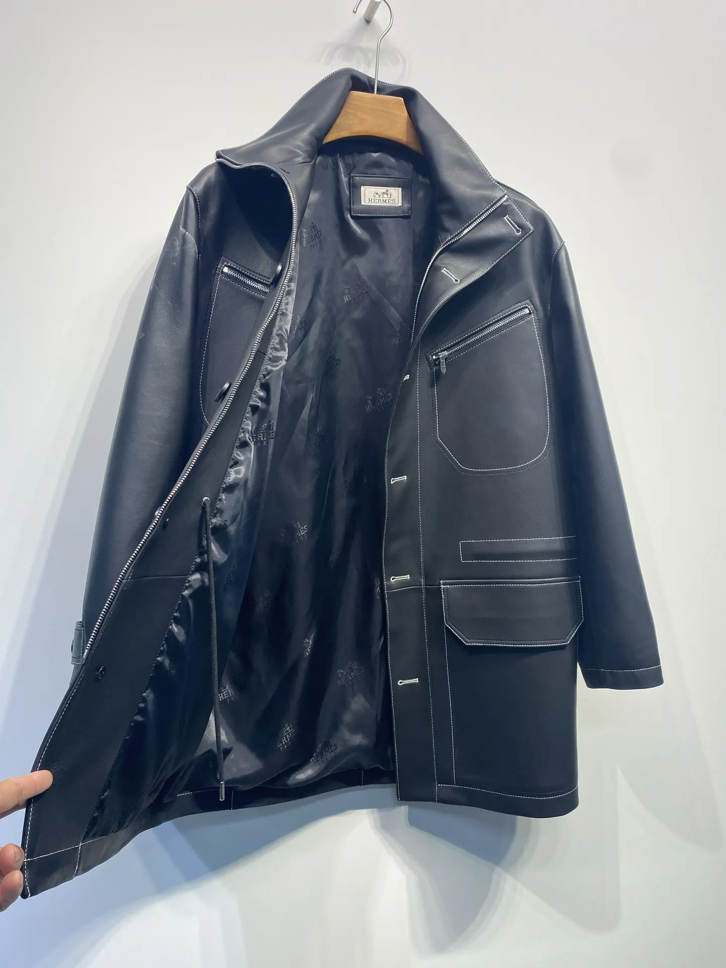 Hermès 白色 羊皮 外套 高级休闲