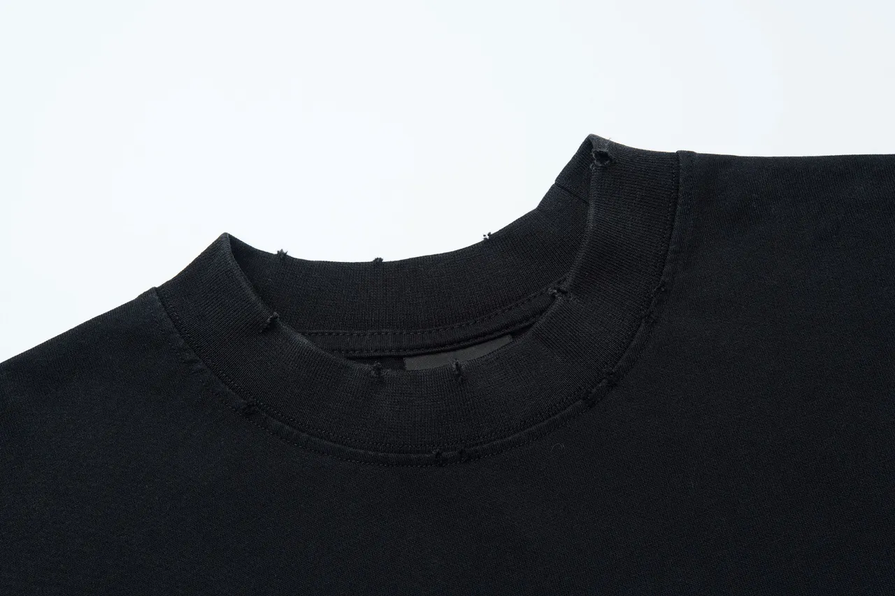 Balenciaga Black Letter Embroidery Short Sleeve T-Shirt Street