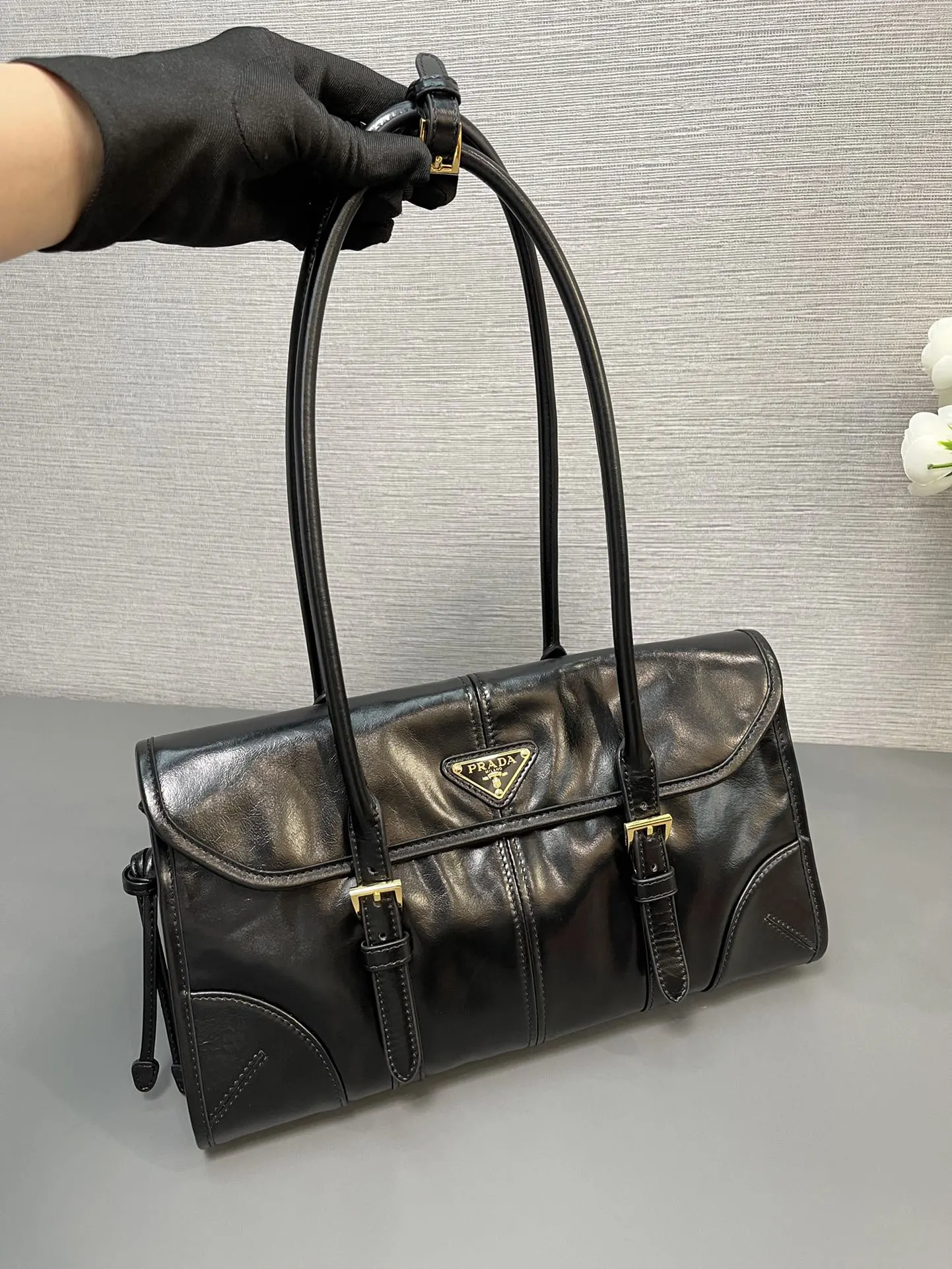 PRADA 1BD376 皮革 三角标 手提包 日常通勤款
