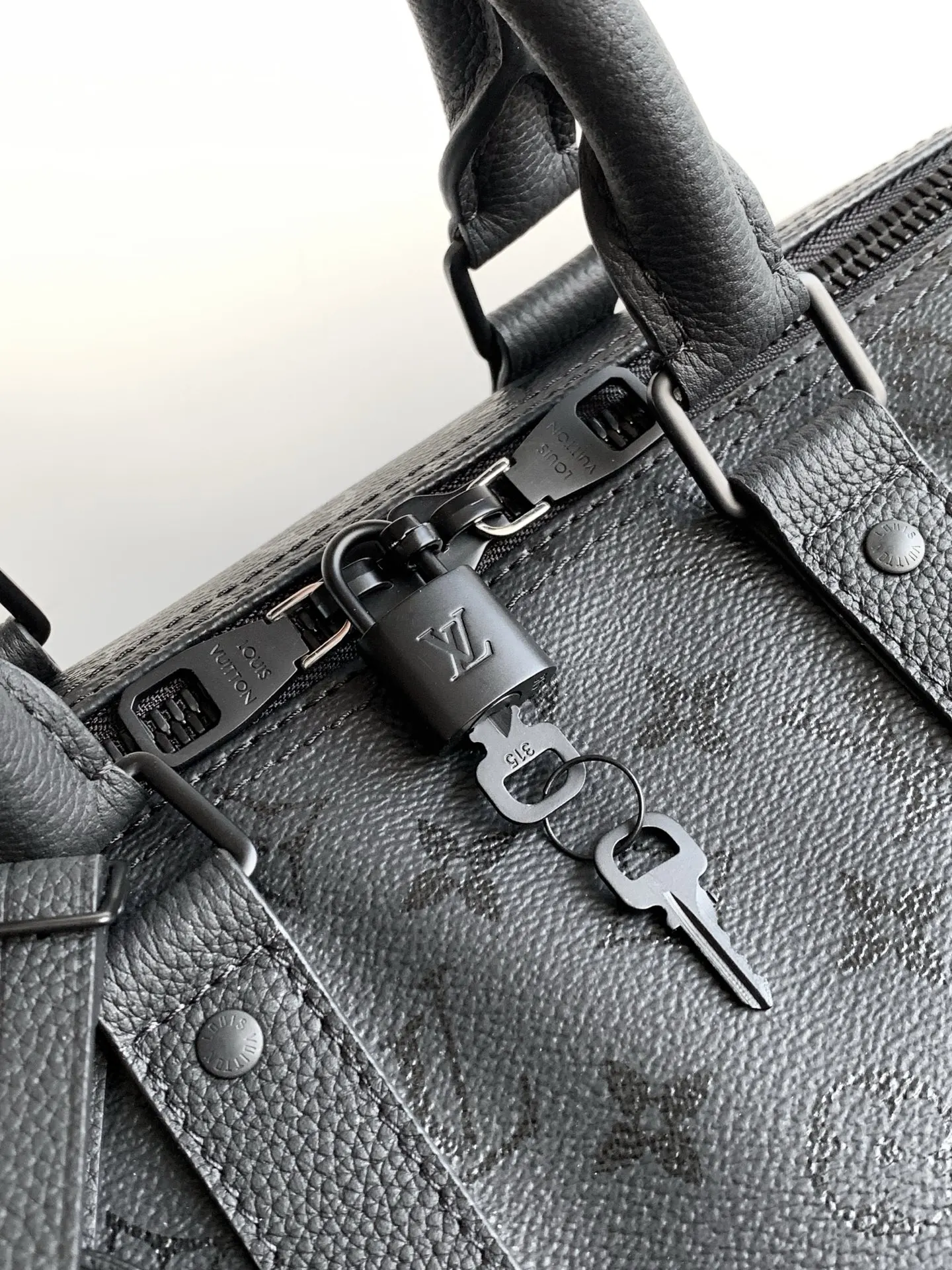 LV Black Embossed Travel Bag Image 5 LV Black Embossed Travel Bag Image 5