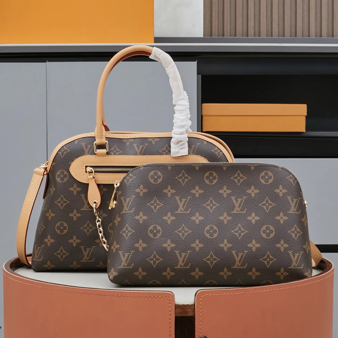 Gold Tote Bag Leather