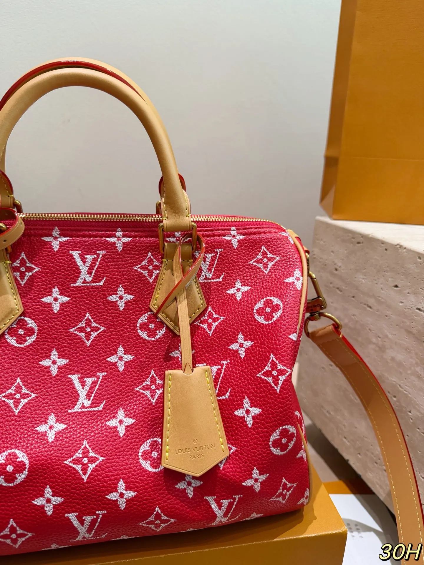 Louis Vuitton Speedy 红色 手提包 实拍款01