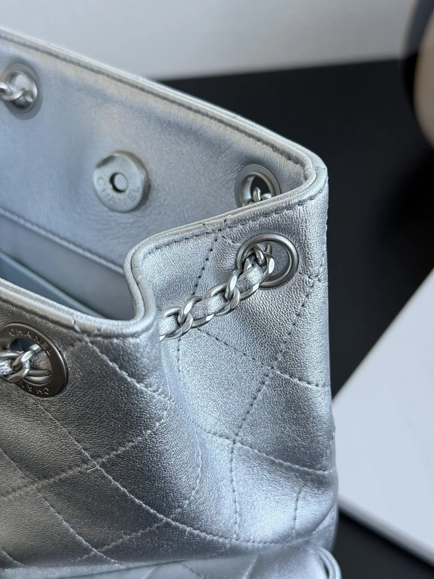 Black Silver Backpack