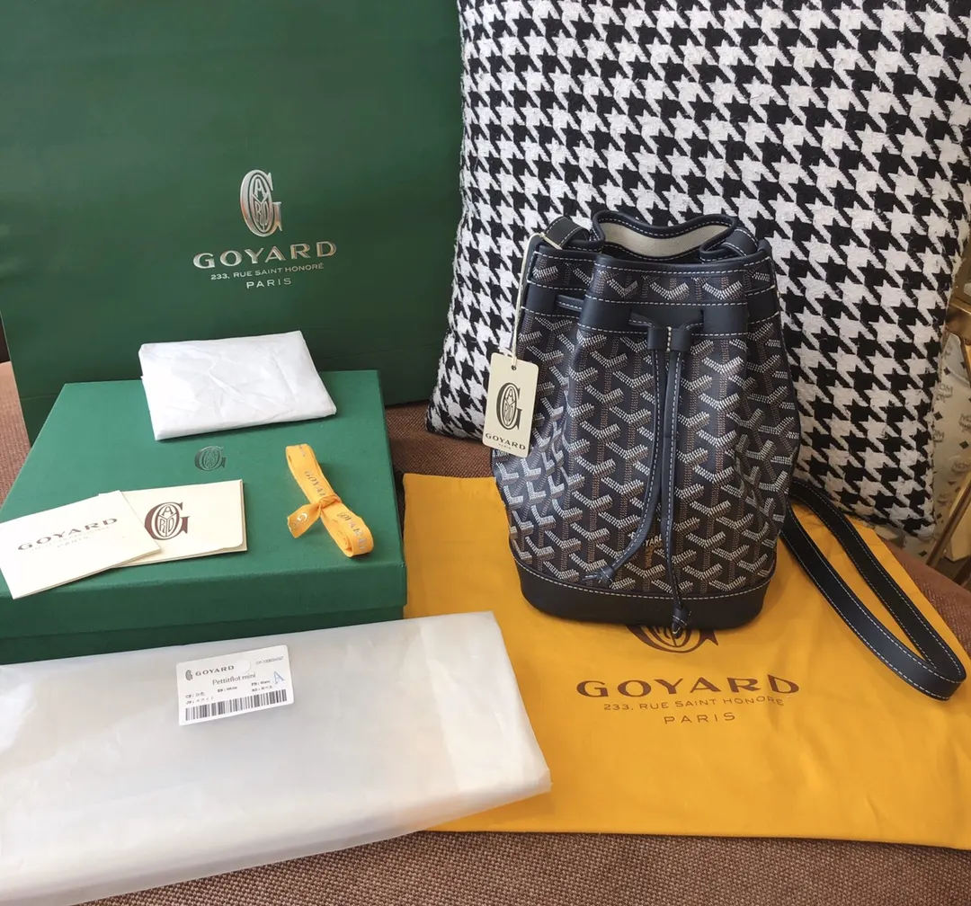 Goyard 老花 蓝色 帆布 水桶包 休闲水桶款