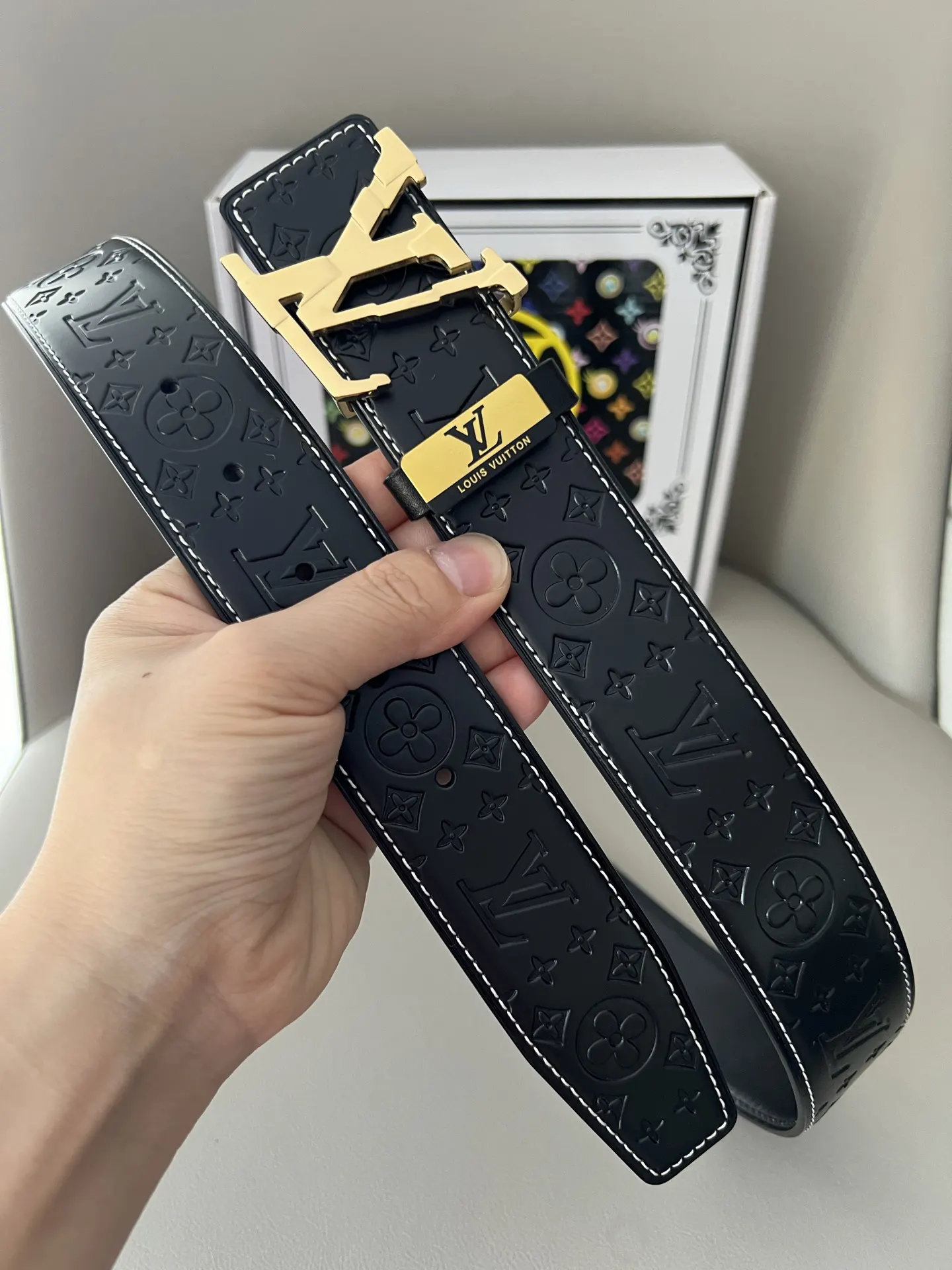 LV 黑色Monogram双面腰帶 金扣商务款｜ORBUYBAG 嵐奢包高端時尚精品