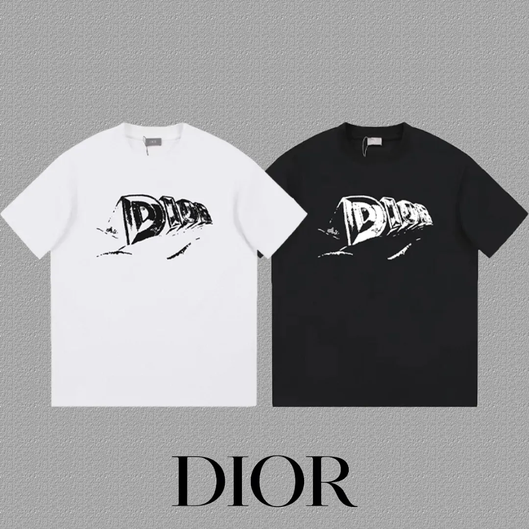 Dior 白色图案印花短袖T恤